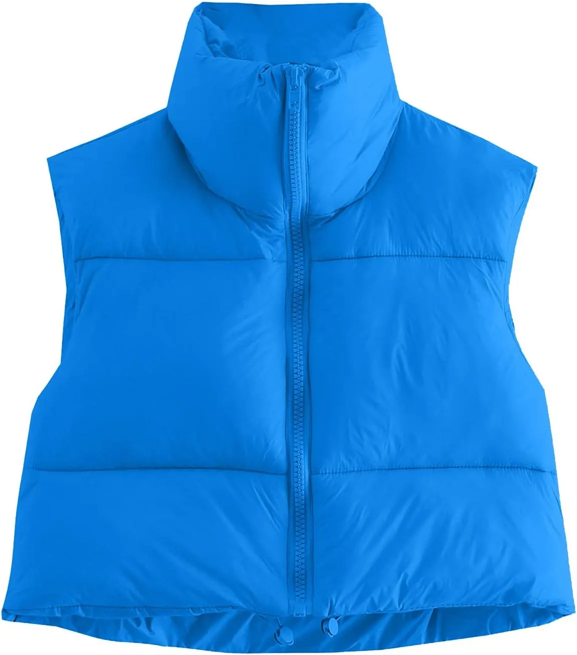 Hvyesh Women's Cropped Puffer Vest Winter Jackets Full Zip Stand Collar Sleeveless Cotton Padded Bubble Lightweight Outwear