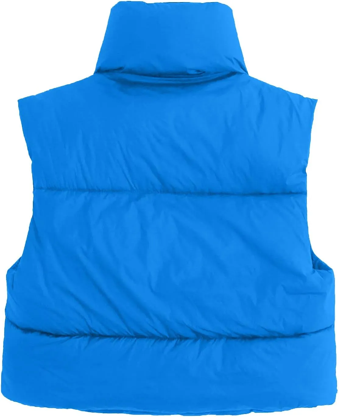 Hvyesh Women's Cropped Puffer Vest Winter Jackets Full Zip Stand Collar Sleeveless Cotton Padded Bubble Lightweight Outwear