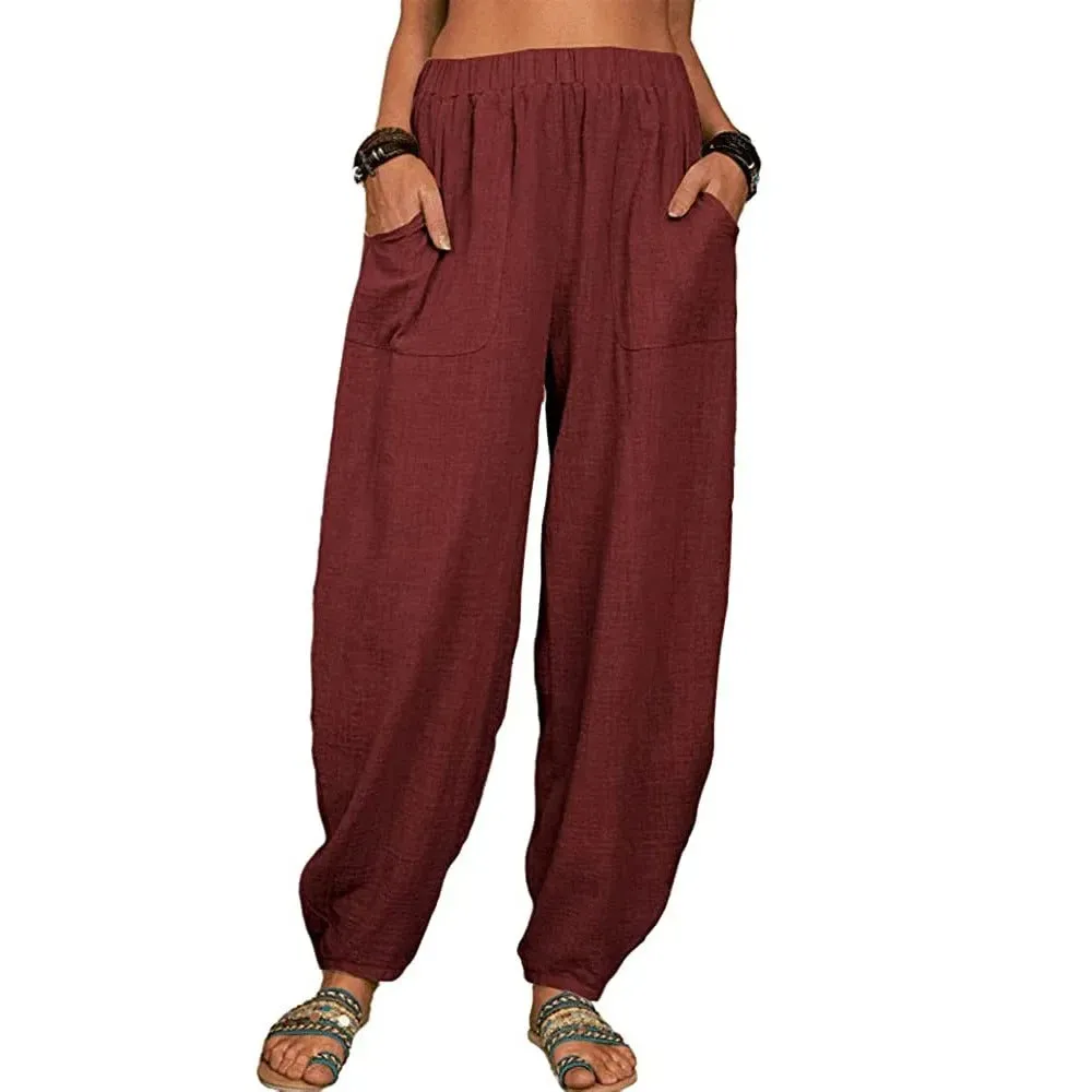 Ivyshape | Airy Linen Pants