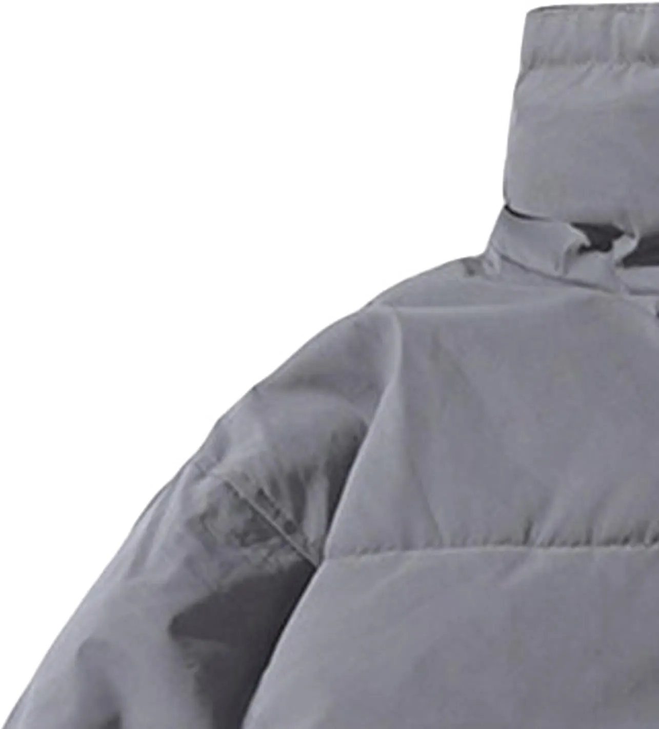 JEsilunmaMY Mens Winter Thicken Padded Coat Casual Stand Collar Solid Color Puffer Jacket Solid Color Cotton Down Outwear