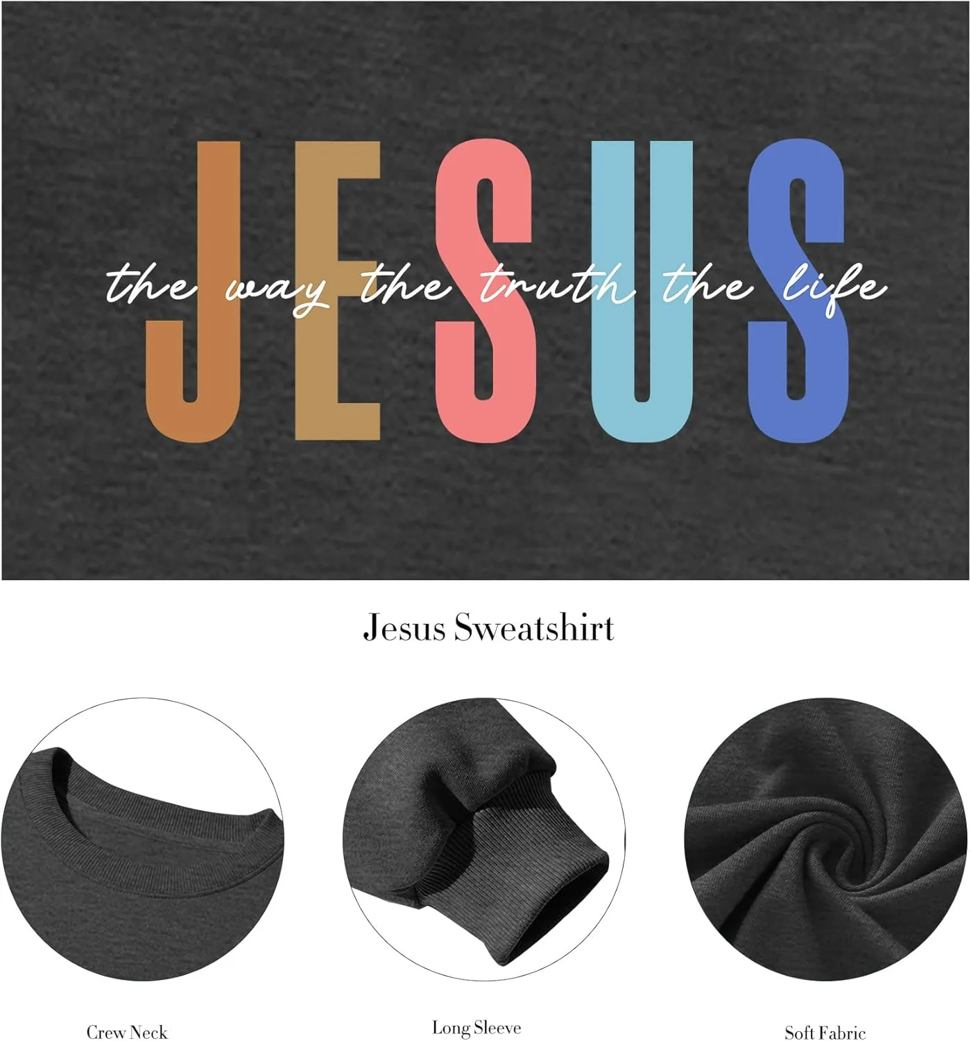 Jesus Sweatshirt Women Christian Sweatshirts Jesus Faith Sweater Bible Verse Top Religious Gift Pullover Top