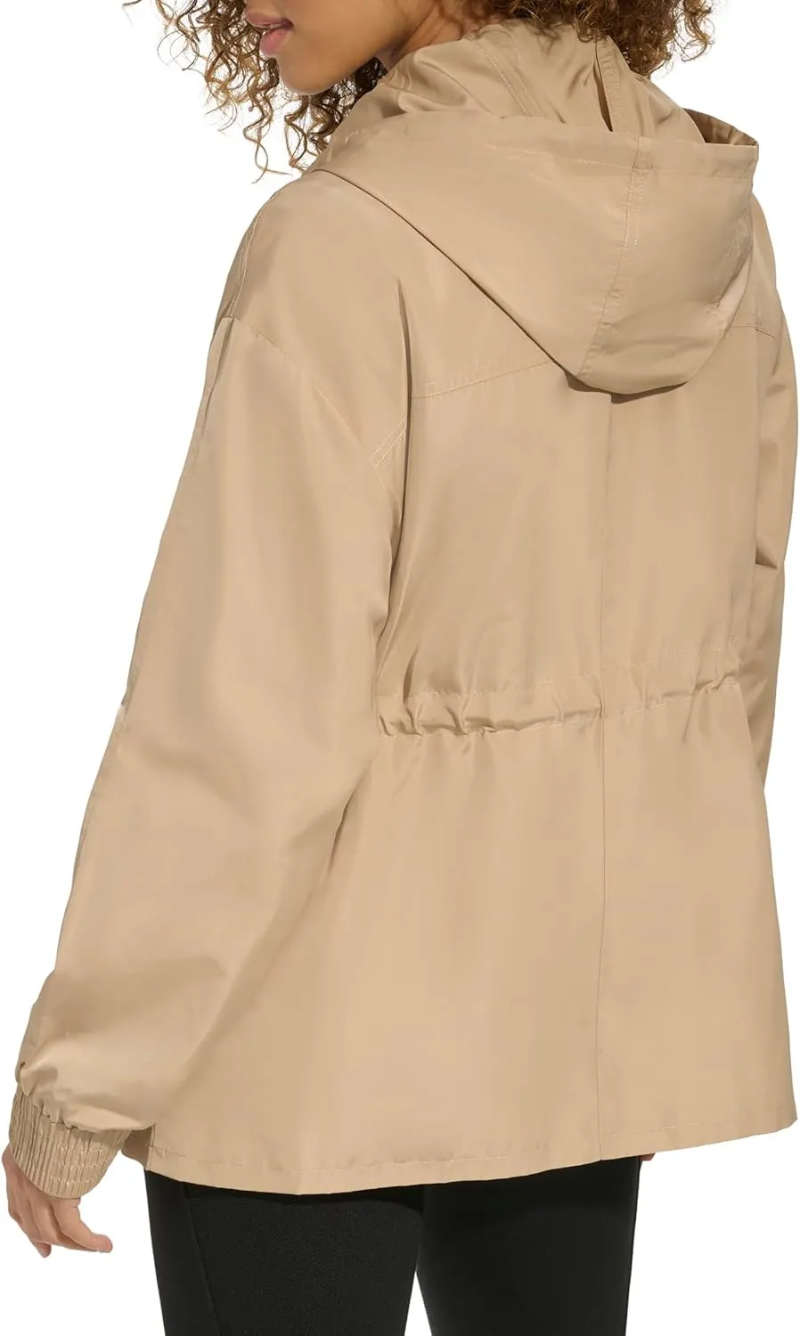 Karl Lagerfeld Paris Women's Soft Windbreaker Rain Wear Durable 3 Pocket Anorak