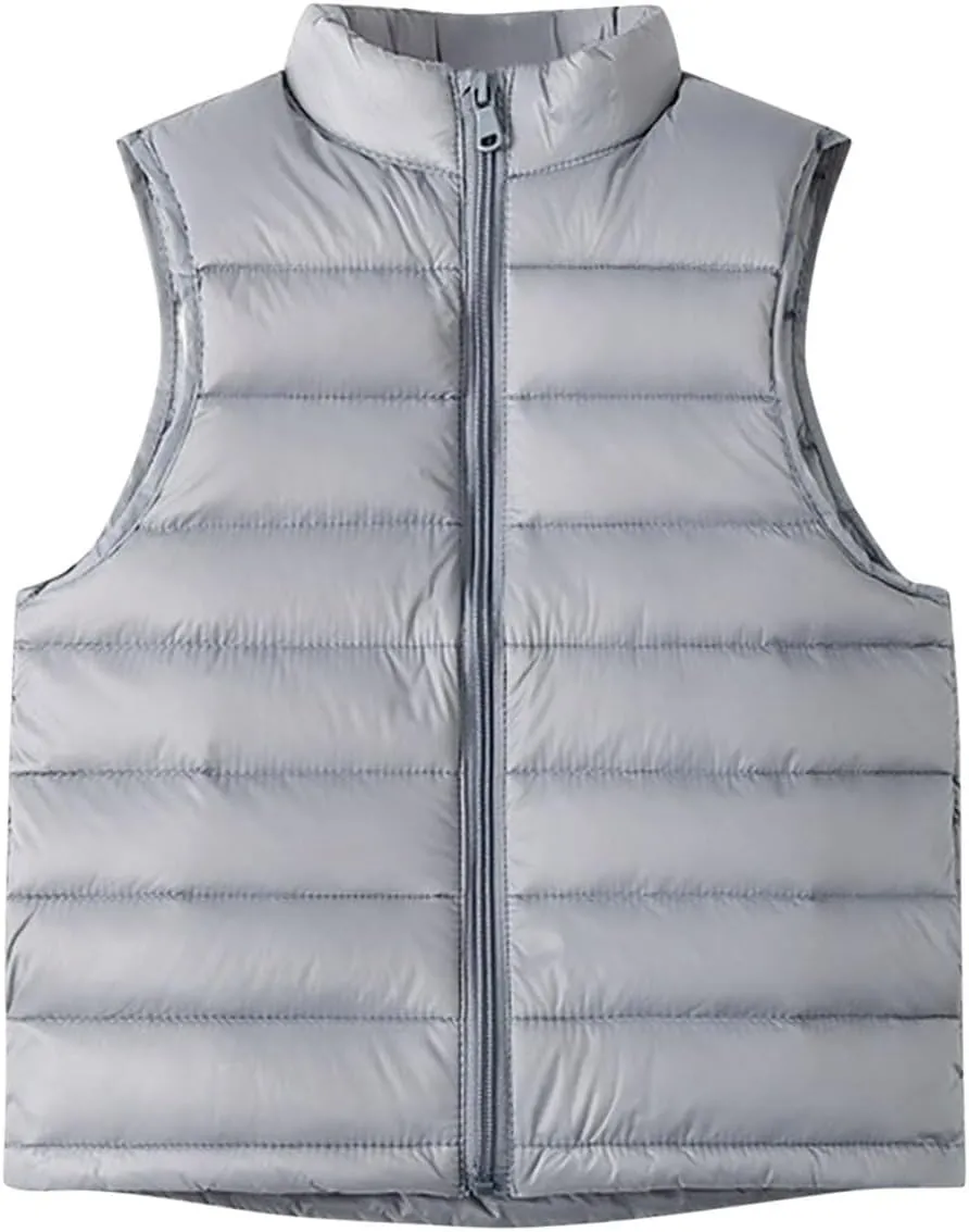 Kids Winter Thicken Puffer Down Jacket Vest 2025 Zip Warm Waistcoat Boys Girls Sleeveless Outerwear 4-16 Years Old