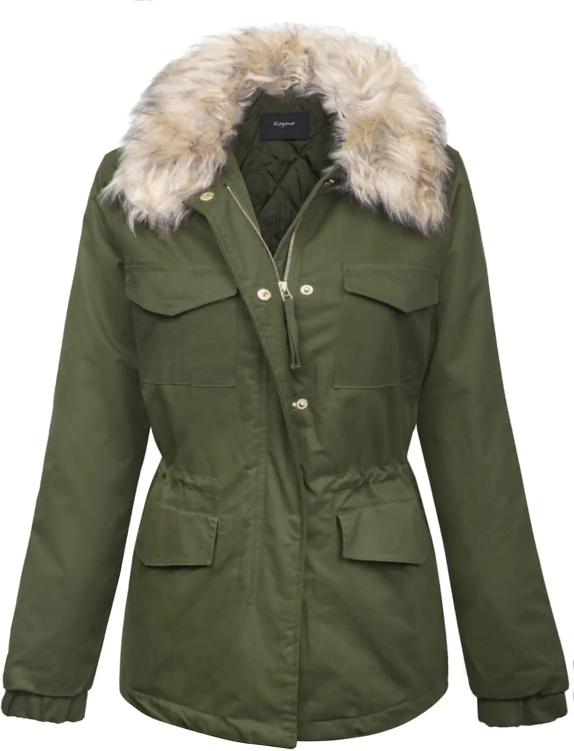 KOGMO Womens Military Anorak Safari Jacket with Pockets