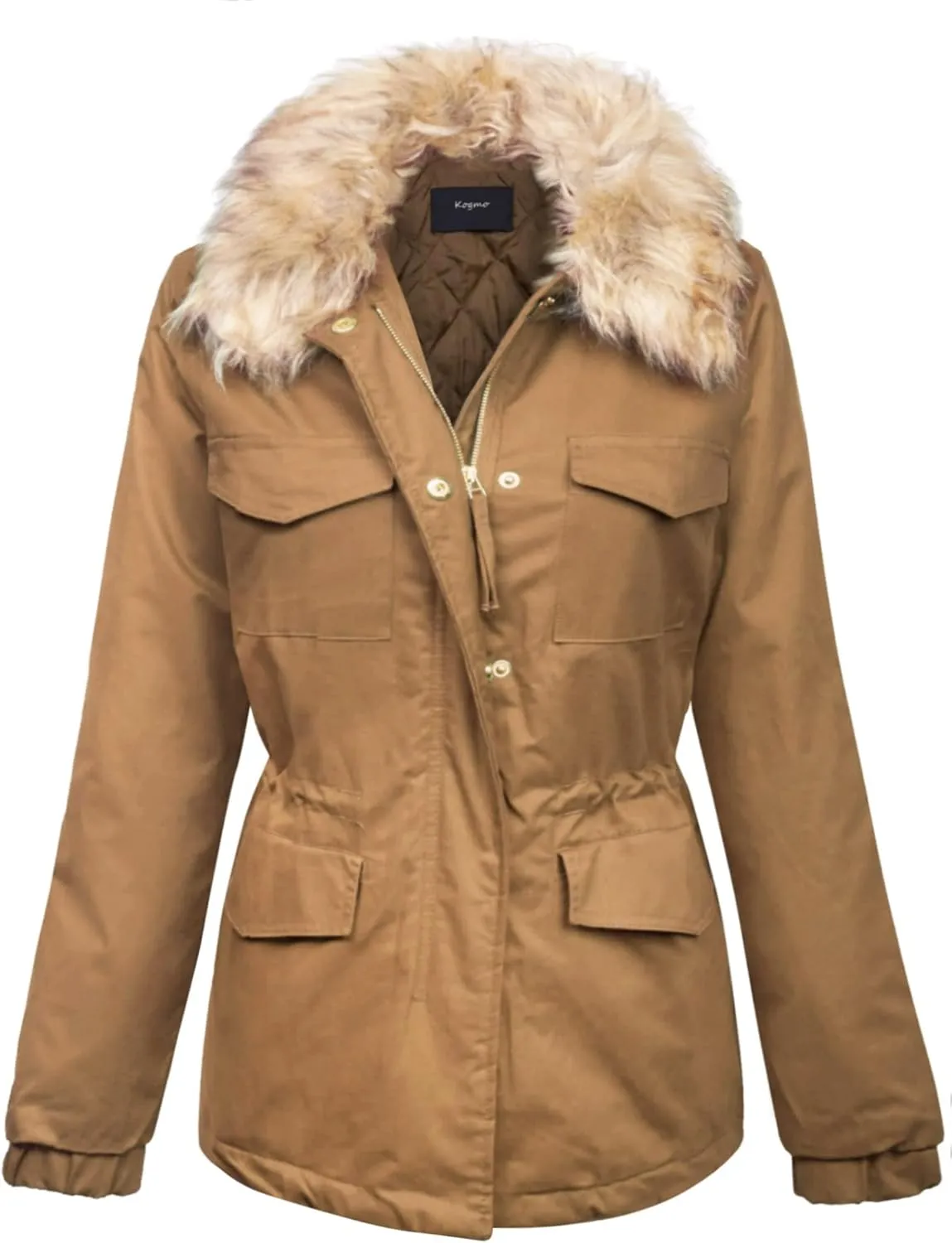 KOGMO Womens Military Anorak Safari Jacket with Pockets