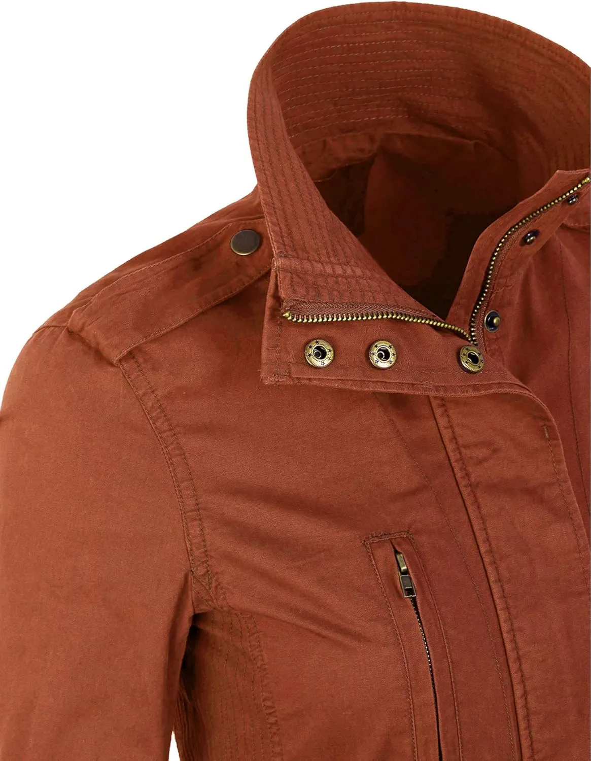 KOGMO Womens Military Anorak Safari Jacket with Pockets
