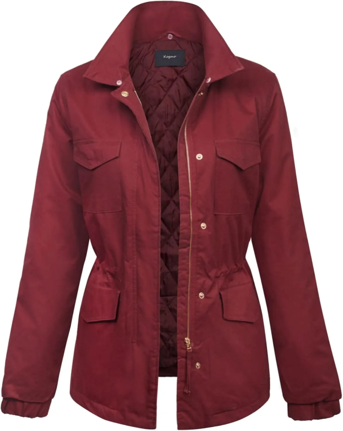 KOGMO Womens Military Anorak Safari Jacket with Pockets