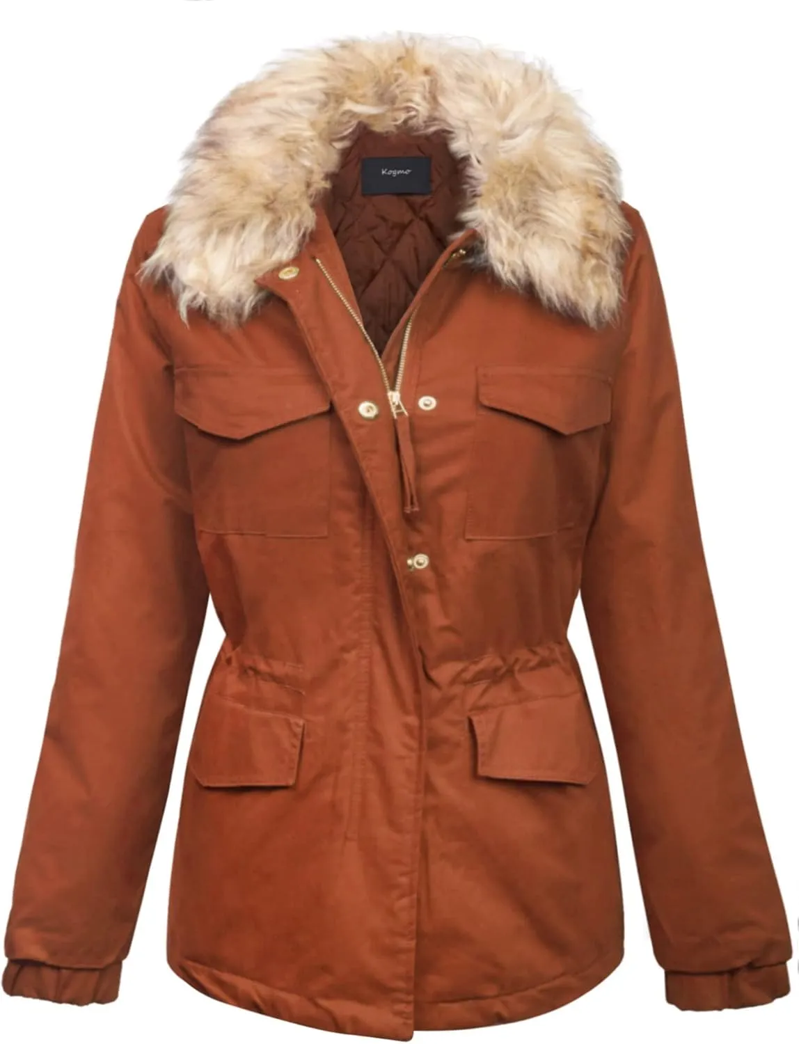 KOGMO Womens Military Anorak Safari Jacket with Pockets