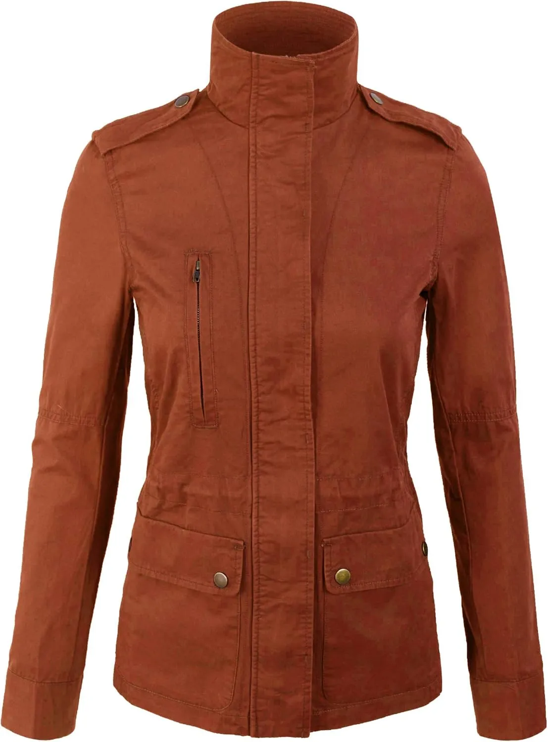 KOGMO Womens Military Anorak Safari Jacket with Pockets