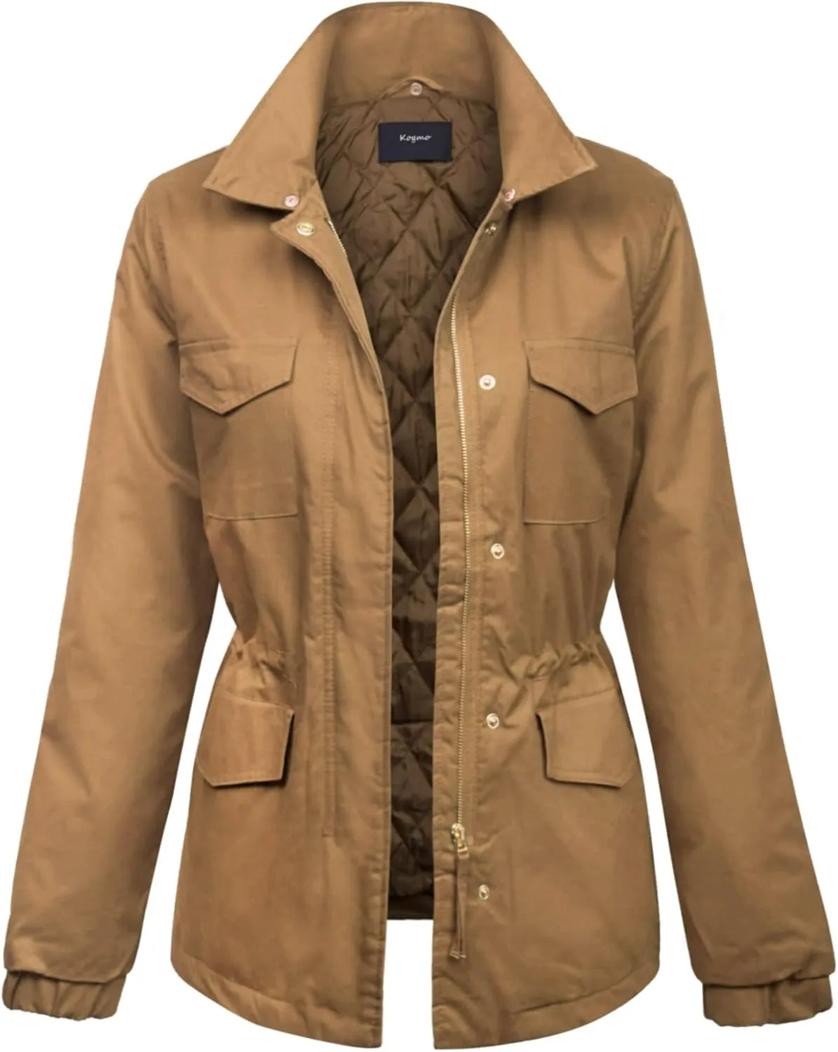 KOGMO Womens Military Anorak Safari Jacket with Pockets