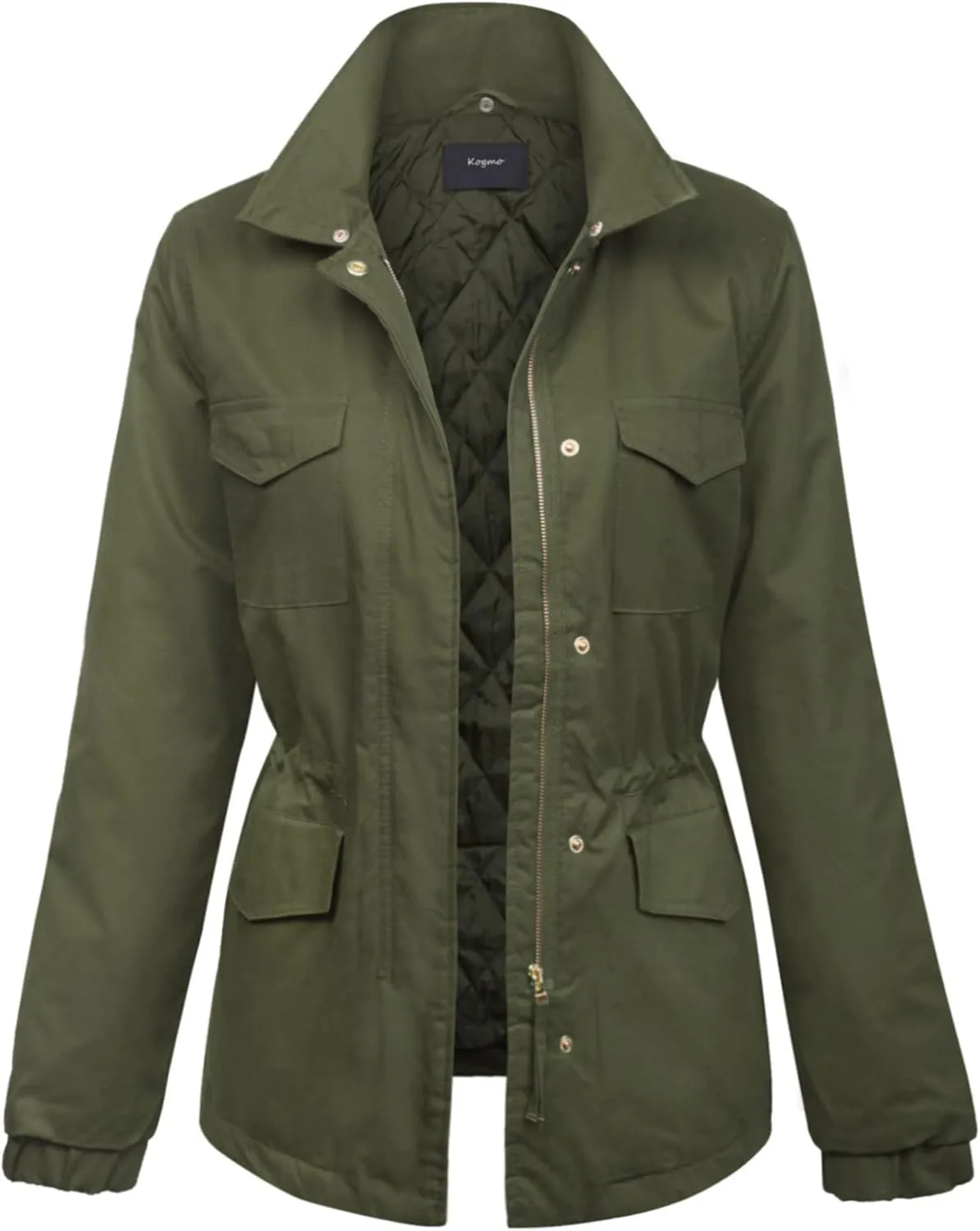 KOGMO Womens Military Anorak Safari Jacket with Pockets