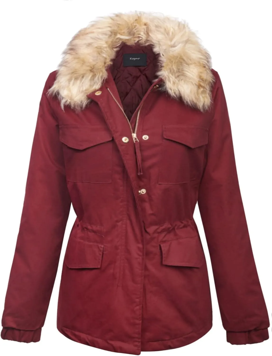 KOGMO Womens Military Anorak Safari Jacket with Pockets