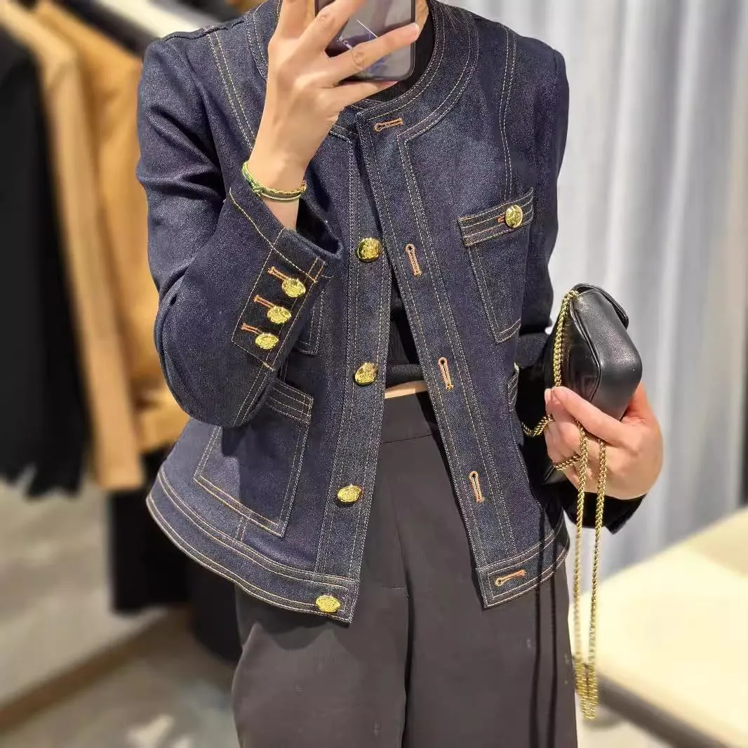 Ladies' Korean Style Retro Denim Jacket for Autumn and Winter
