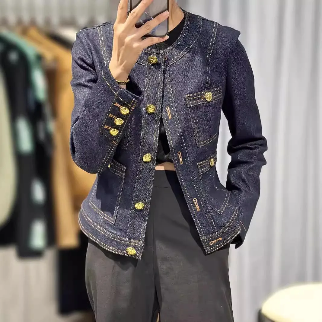 Ladies' Korean Style Retro Denim Jacket for Autumn and Winter