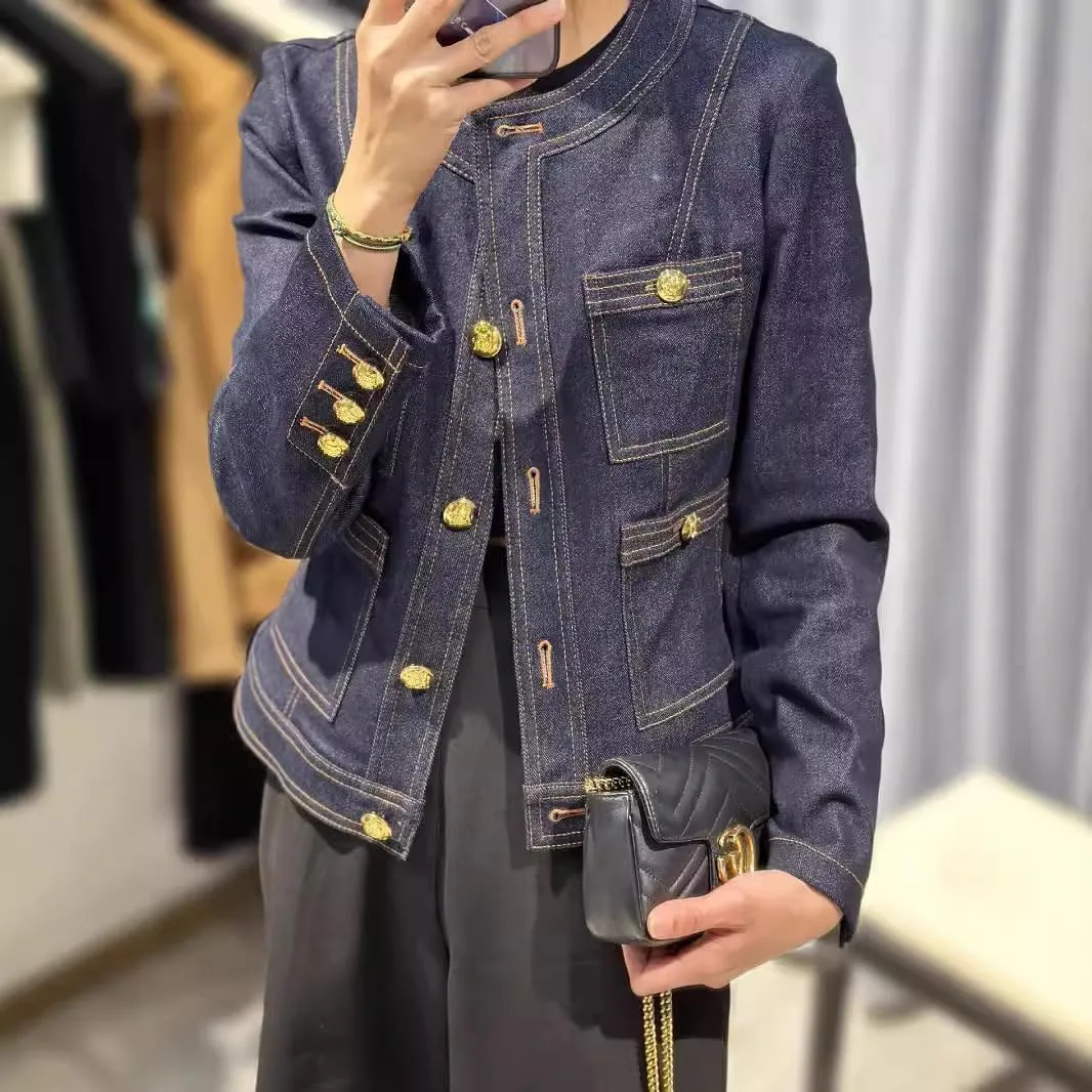 Ladies' Korean Style Retro Denim Jacket for Autumn and Winter
