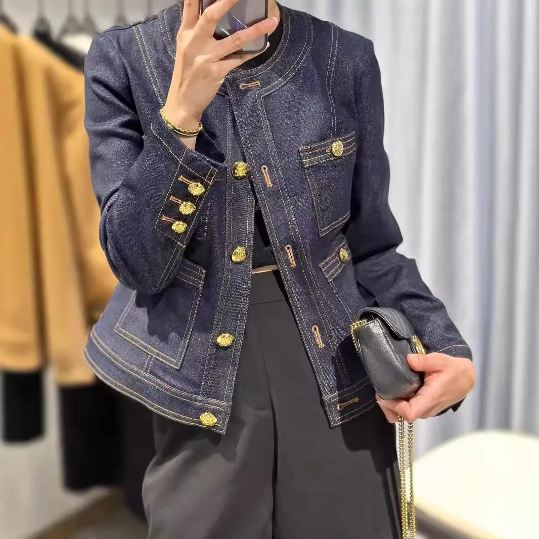 Ladies' Korean Style Retro Denim Jacket for Autumn and Winter