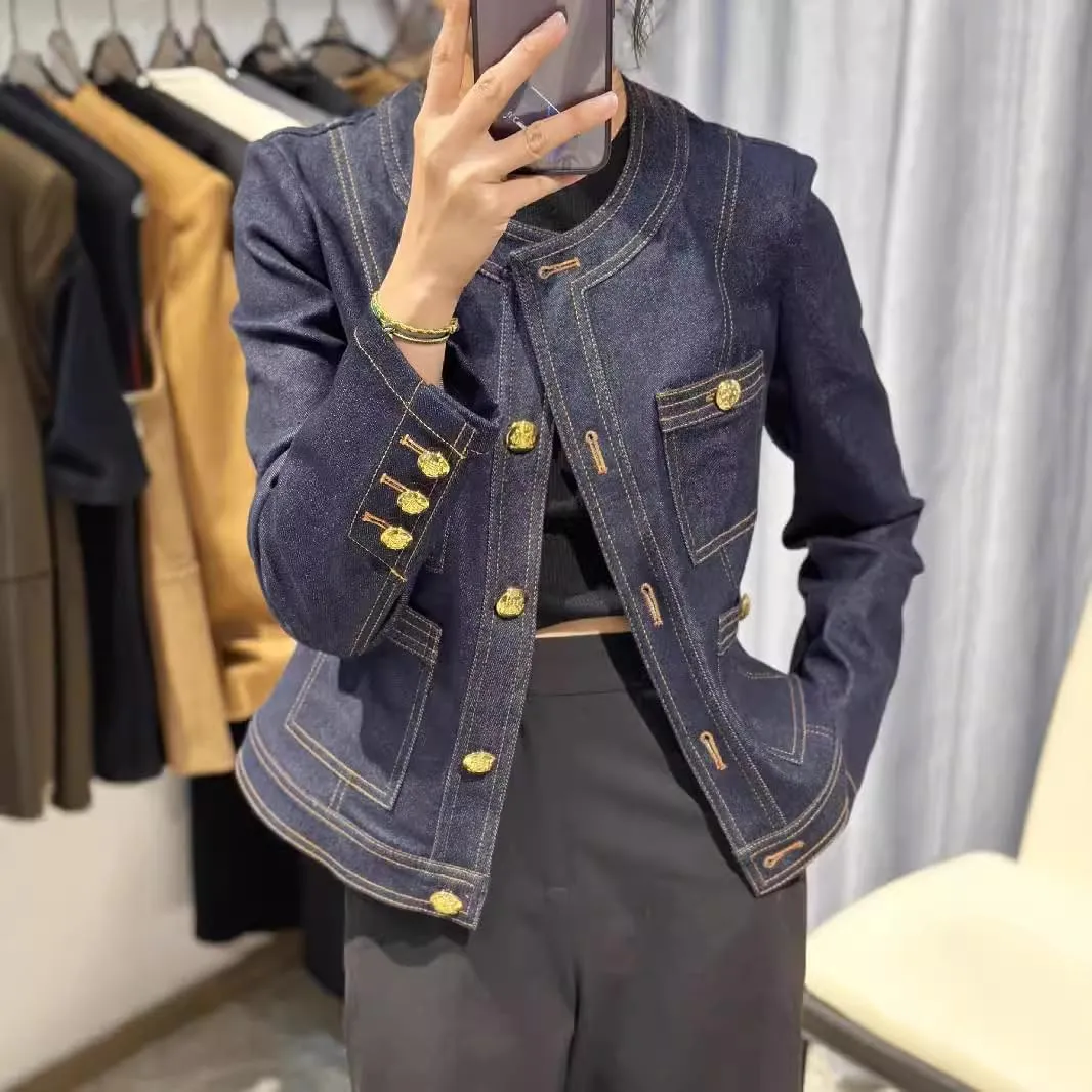 Ladies' Korean Style Retro Denim Jacket for Autumn and Winter