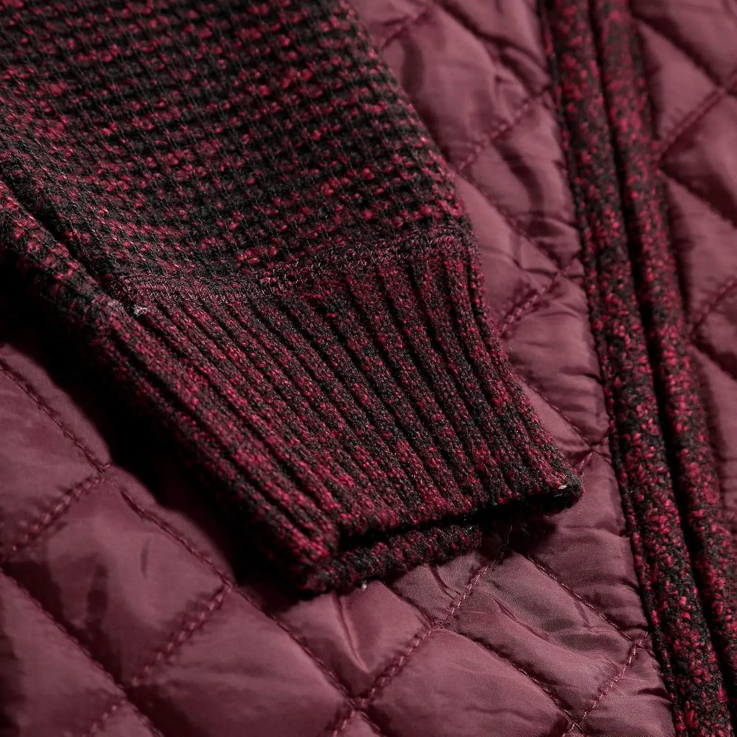 LCMTWX Men's Thicken Warm Winter Coat Stand Collar Knitted Splice Sweater Coat Casual Cardigan Stylish Outwear Winter