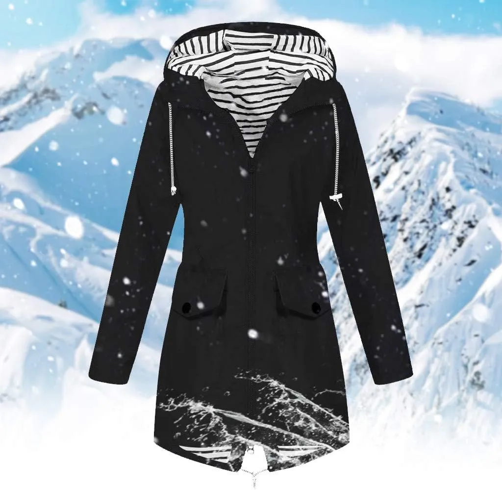 LCMTWX Womens rain coat winter Waterproof Women's Windproof Overcoat Outdoor Women's Coat Waterproof Lightweight Outdoor