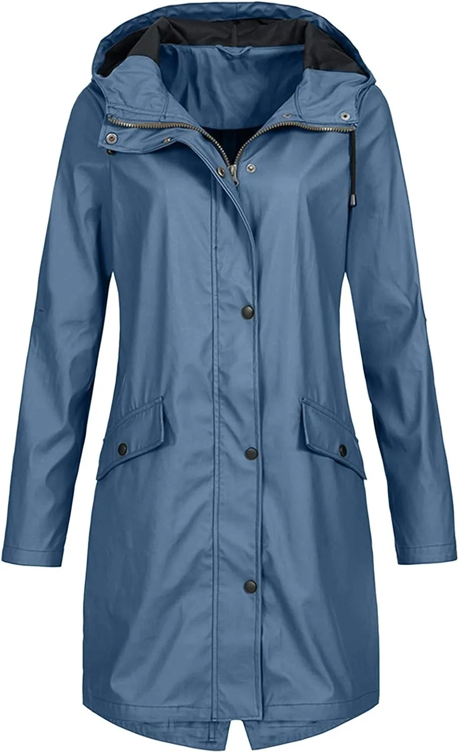 LCMTWX Women's Raincoats Hoodie Hooded Solid Women Coat Rain Raincoat Women's Coat Zip Up Hoodies Windbreaker Rain Jacket