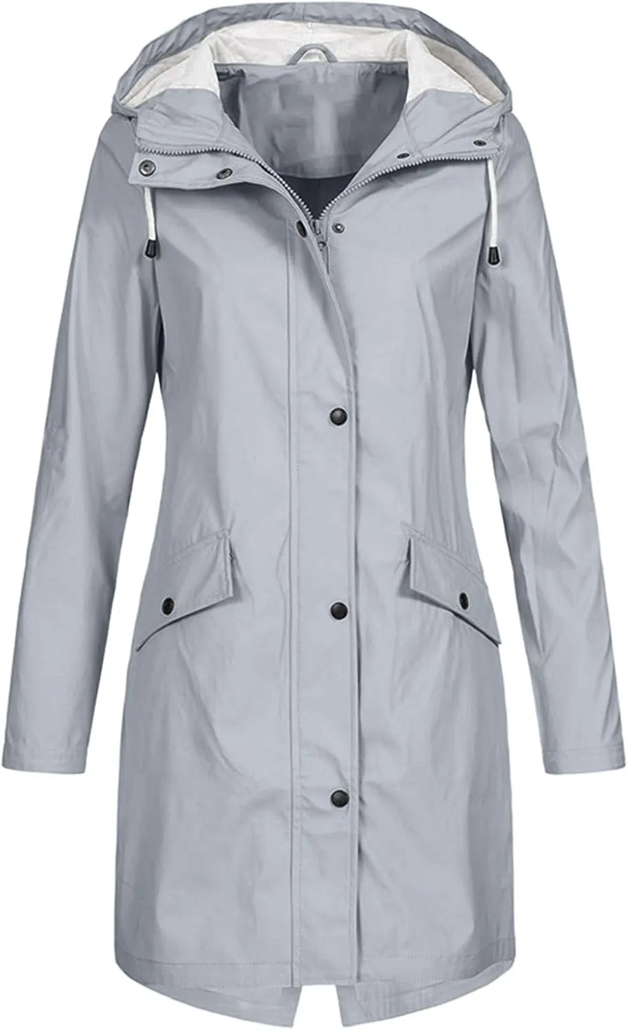 LCMTWX Women's Raincoats Hoodie Hooded Solid Women Coat Rain Raincoat Women's Coat Zip Up Hoodies Windbreaker Rain Jacket