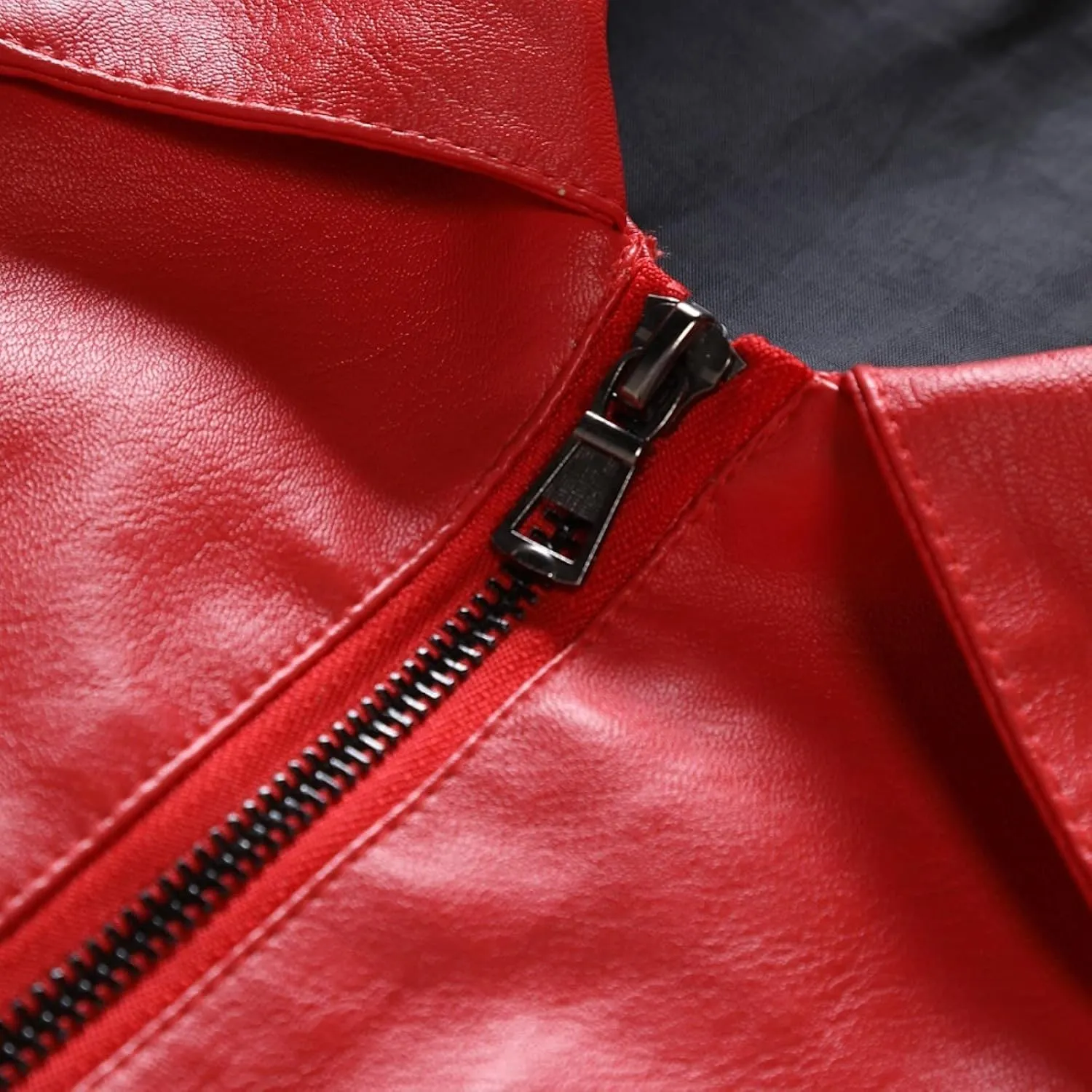 Leather Motorcycle Jacket Casual Solid Color Zipper Pocket Leather Jacket Coat Mens Winter Jackets Textile