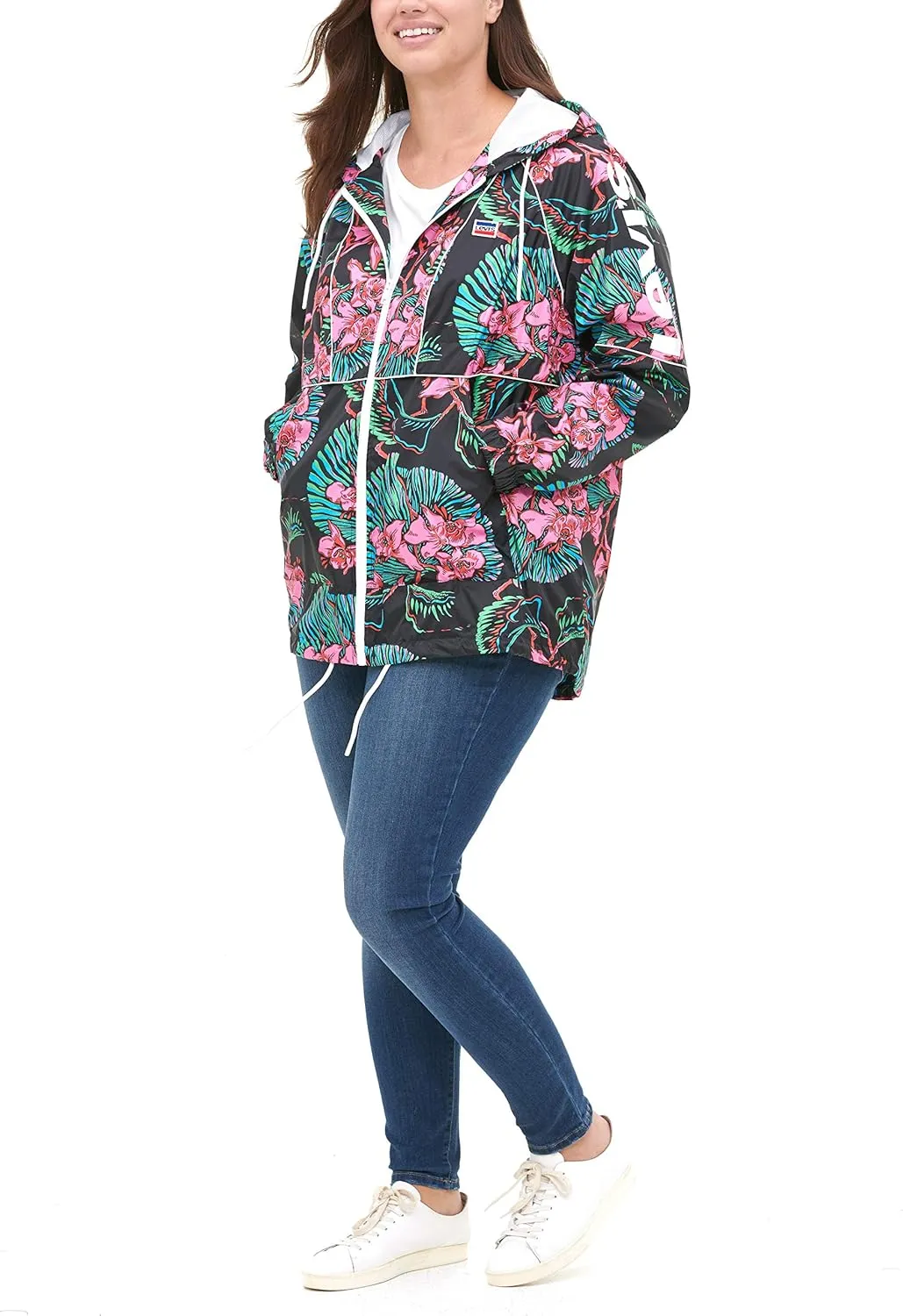 Levi's Women's Retro Lightweight Nylon Anorak Rain Jacket (Standard & Plus Sizes)