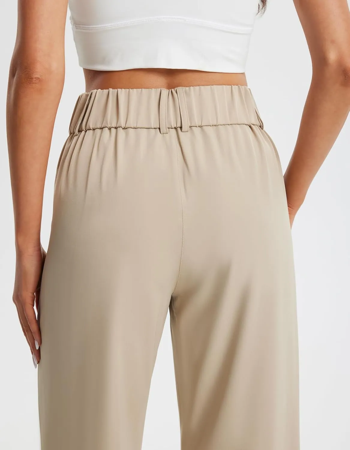 Libin Women's Wide Leg Dress Pants High Waisted Button Pleated Business Work Pants Casual Slacks Trousers with Pockets