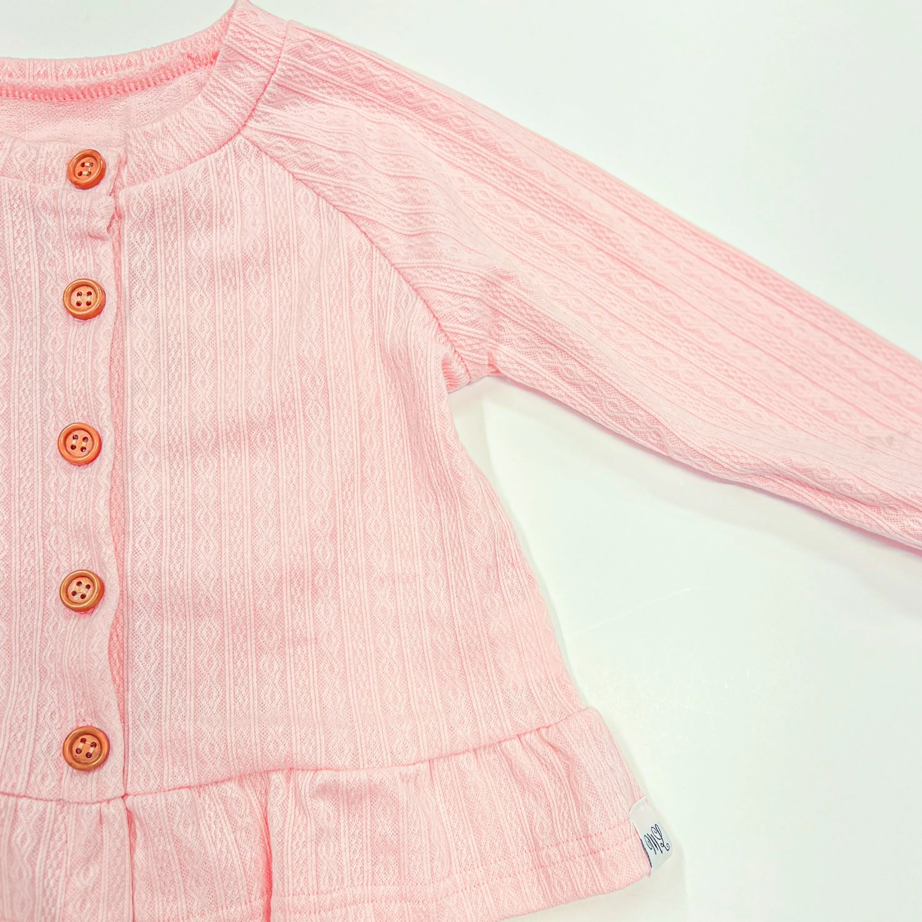 Light Pink Spring Ruffle Cardigan