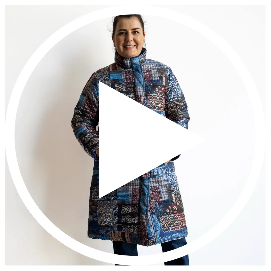 Like No Other Puffer Coat by Orientique Australia - Kantha Patch - 3245