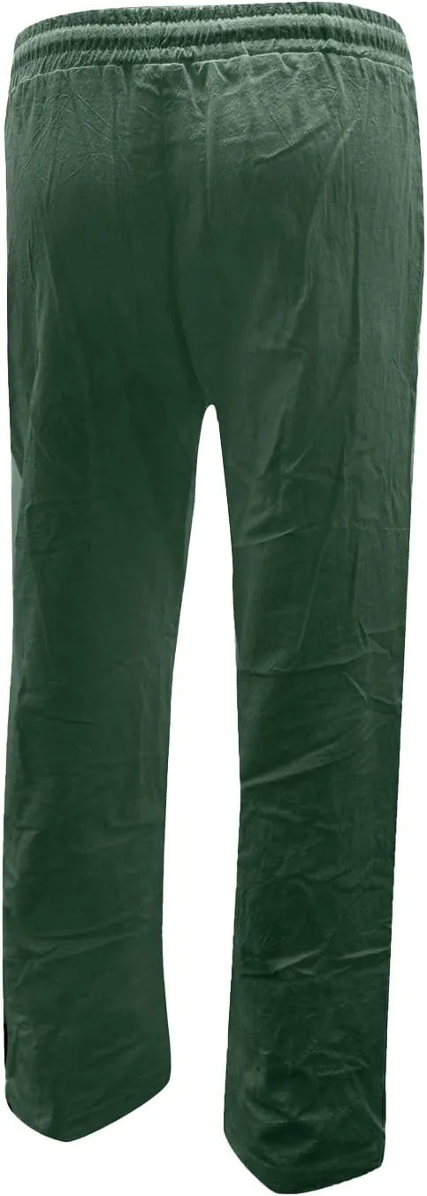 Linen Pants for Women 2025 Summer Drawstring Pants Casual Loose Wide Leg Lounge Trousers for Beach Travel Vacation