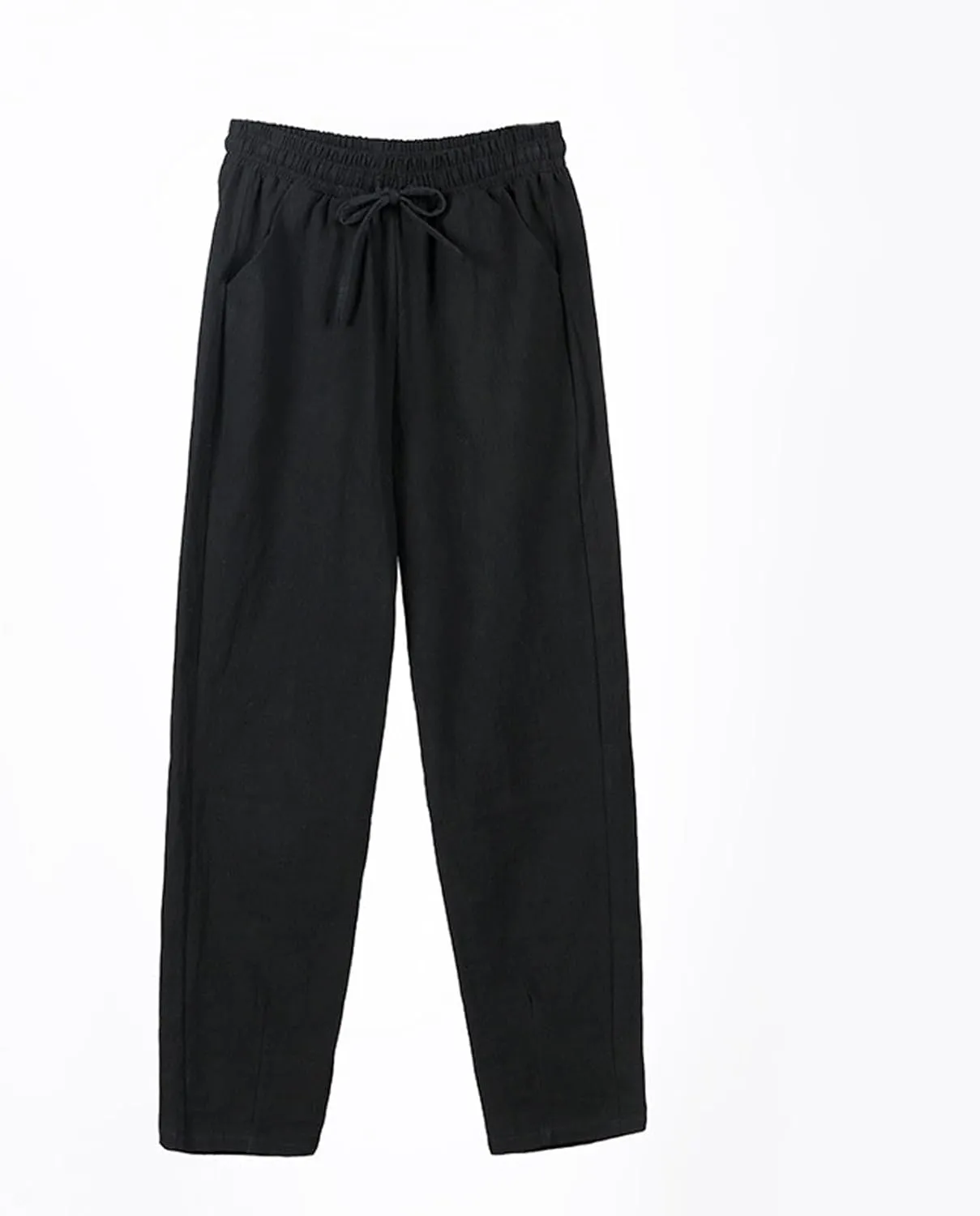 Linen Pants Women Wide Leg Palazzo Pants High Elastic Waisted Lounge Pants with Pockets Drawstring