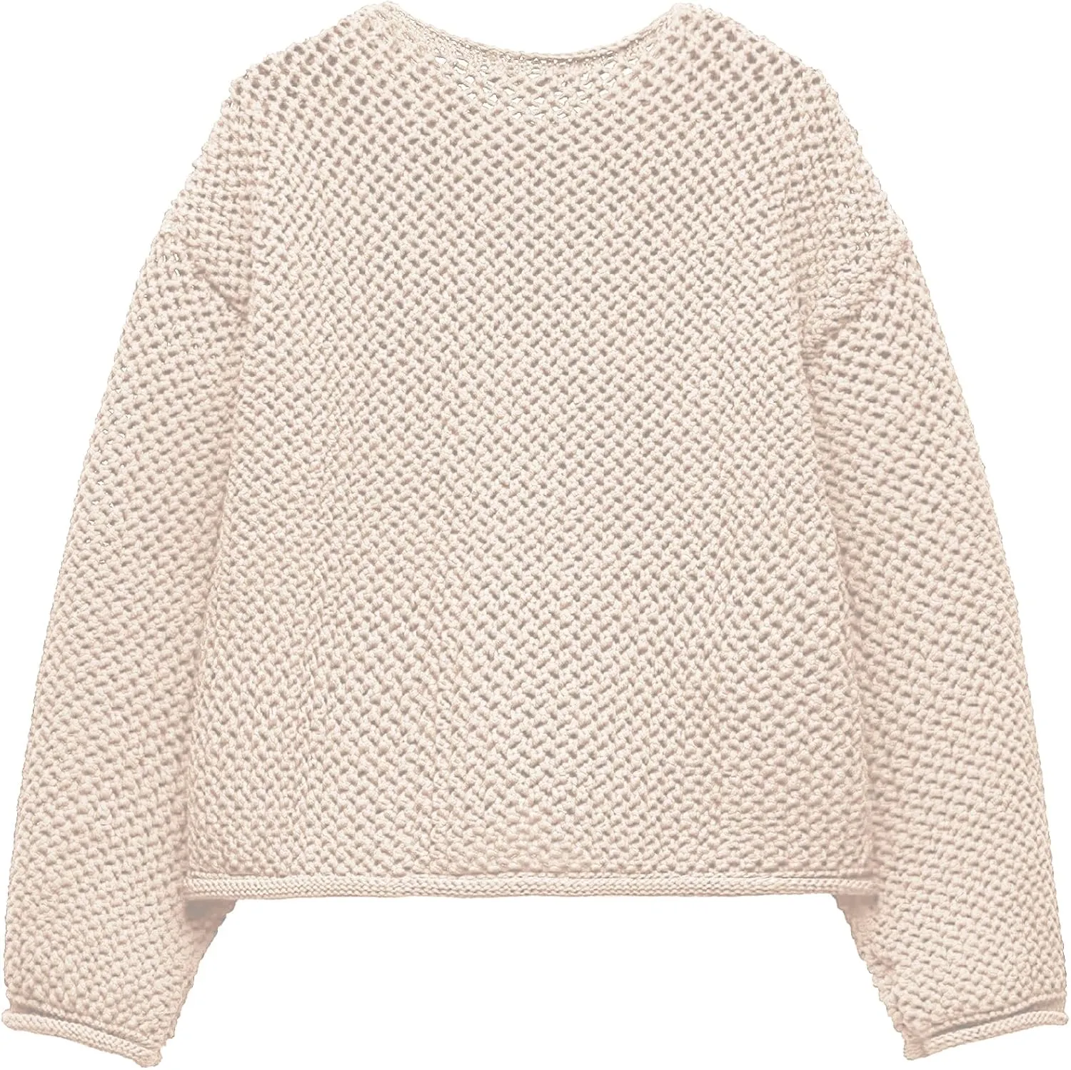 Locachy Women's Crochet Chunky Knit Sweater Cardigan Trendy Crewneck Gold Button Down Sweater
