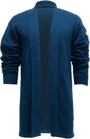 Long Cardigan Sweaters for Men Shawl Collar Sweater Open Front Cardigan Long Sleeve Knit Cardigan Fashion Oufits