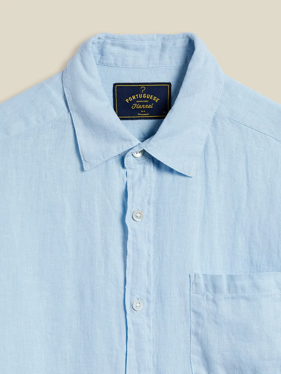Long Sleeve Linen Shirt - Sky