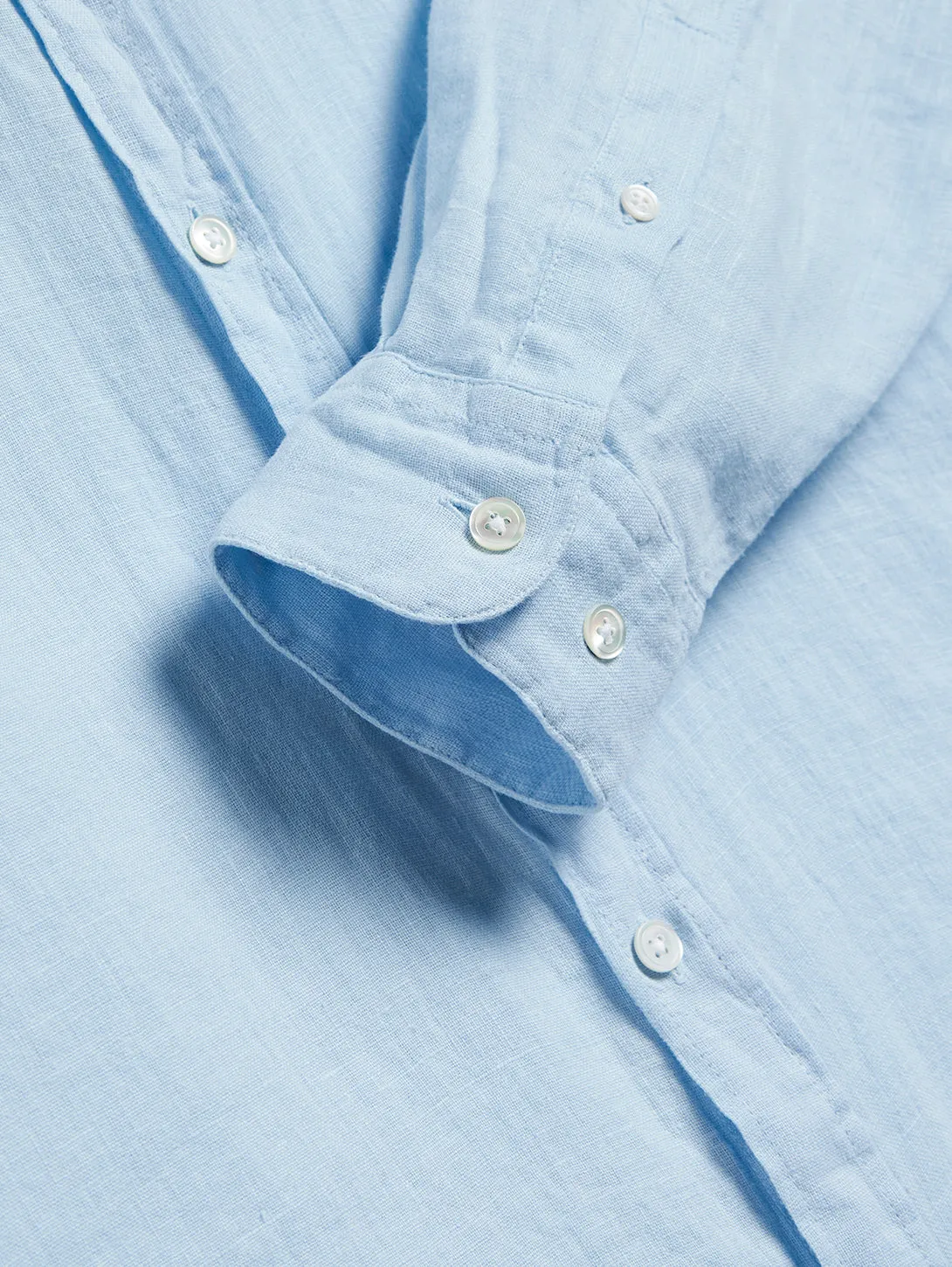 Long Sleeve Linen Shirt - Sky