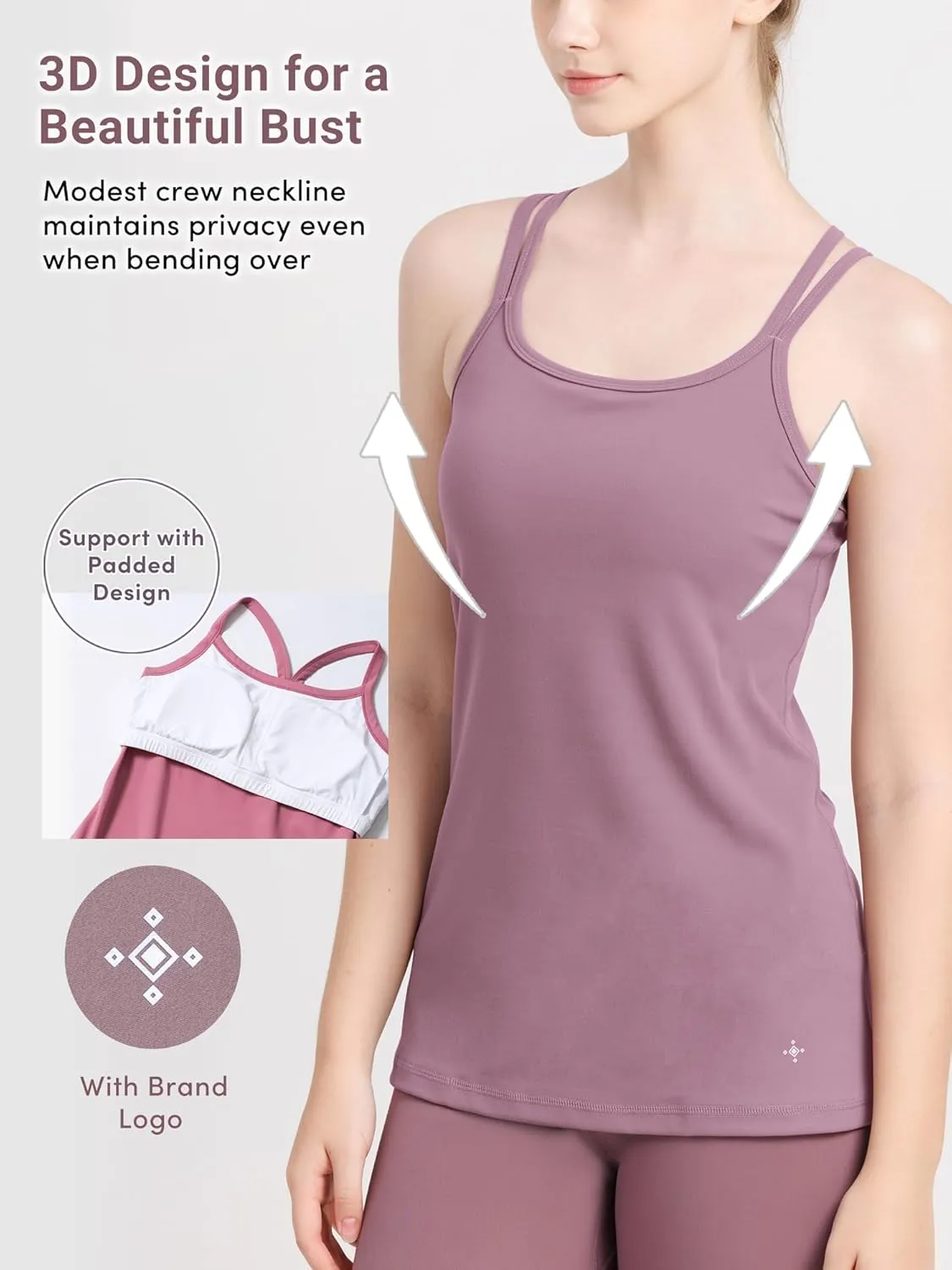 Loopa-Camisole with Cups-Gym Vest-Vest Top with Bra-Workout Top-Casual Vest-Womens Top.