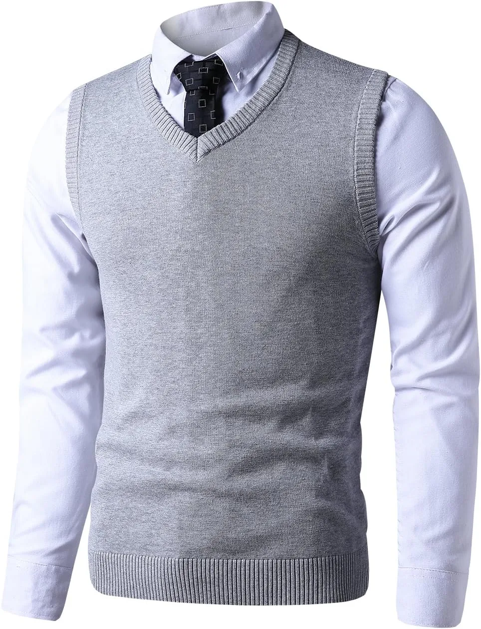 LTIFONE Sweater Vest for Men, Knited Business Slim Fit Mens V Neck Sweater, Big and Tall Pullover Sleeveless Sweaters