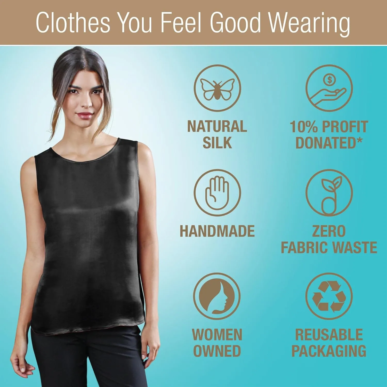 Luxury Artisan Silk Blouse Sleeveless, Mulberry Silk Top, Silk Tank Top Round Neck
