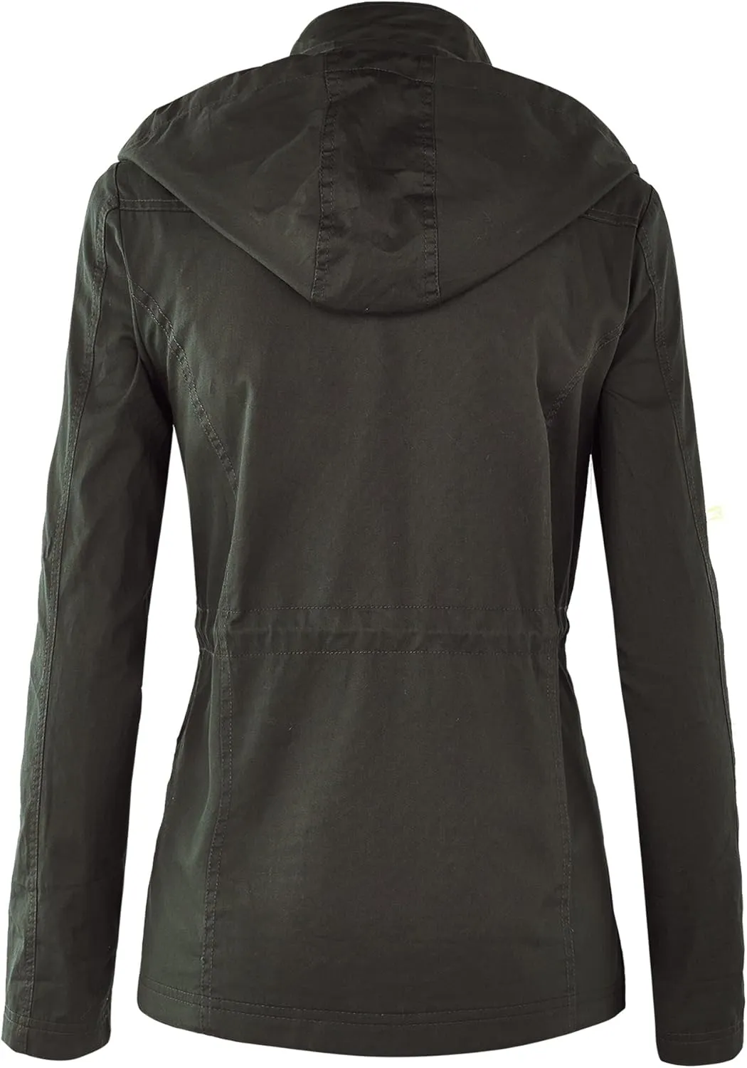Made By Johnny Women's Casual Military Anorak Jacket Safari Utility - Lightweight Detachable Hoodie