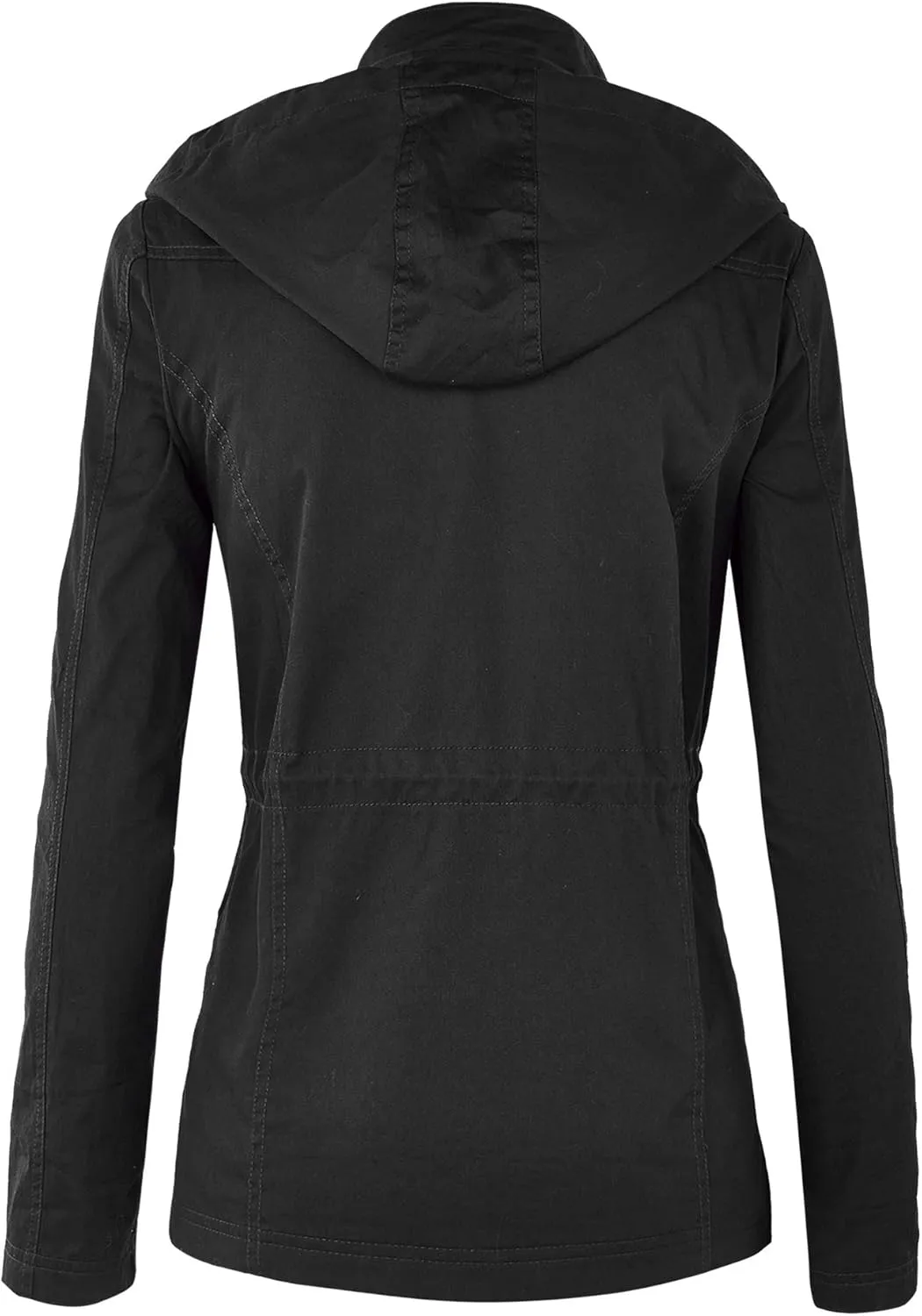 Made By Johnny Women's Casual Military Anorak Jacket Safari Utility - Lightweight Detachable Hoodie