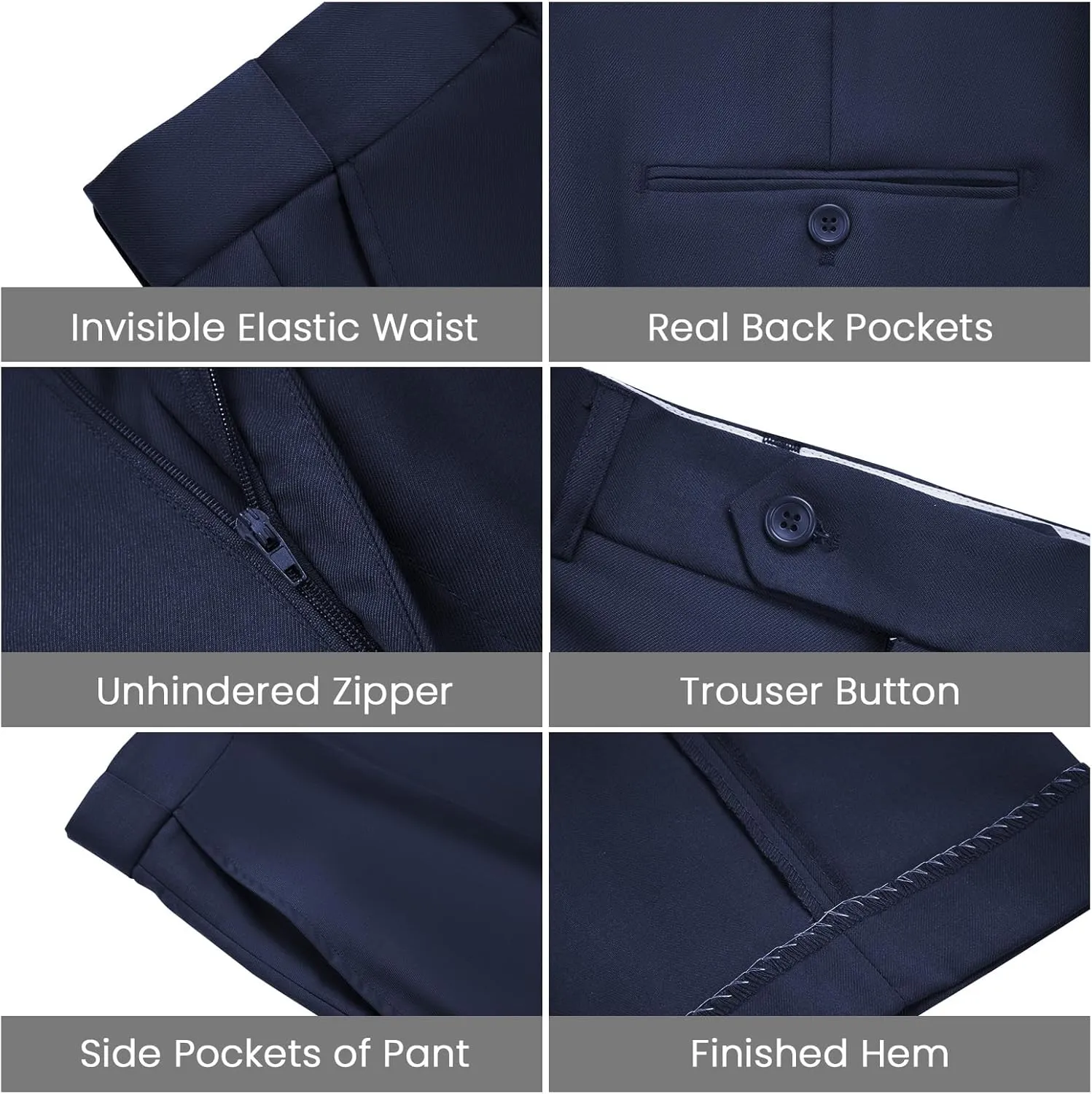 MAGE MALE Men's Slim Fit Stretch Dress Pants Stylish Suit Pants Dress Slacks