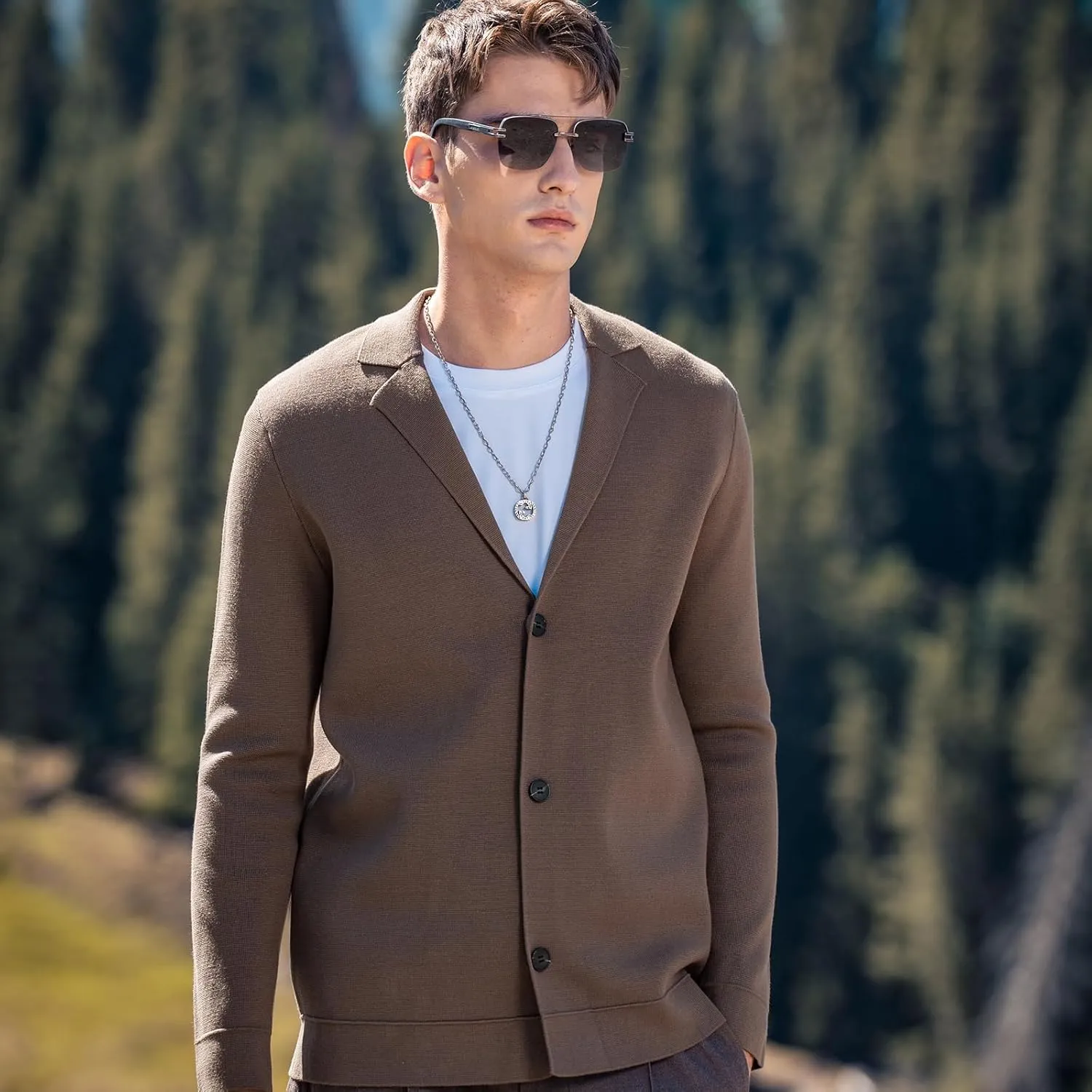Men's Cardigan Wool Sweater Trend Cool Wool Sweater Men's Coat Spring and Autumn Knitted Sweater