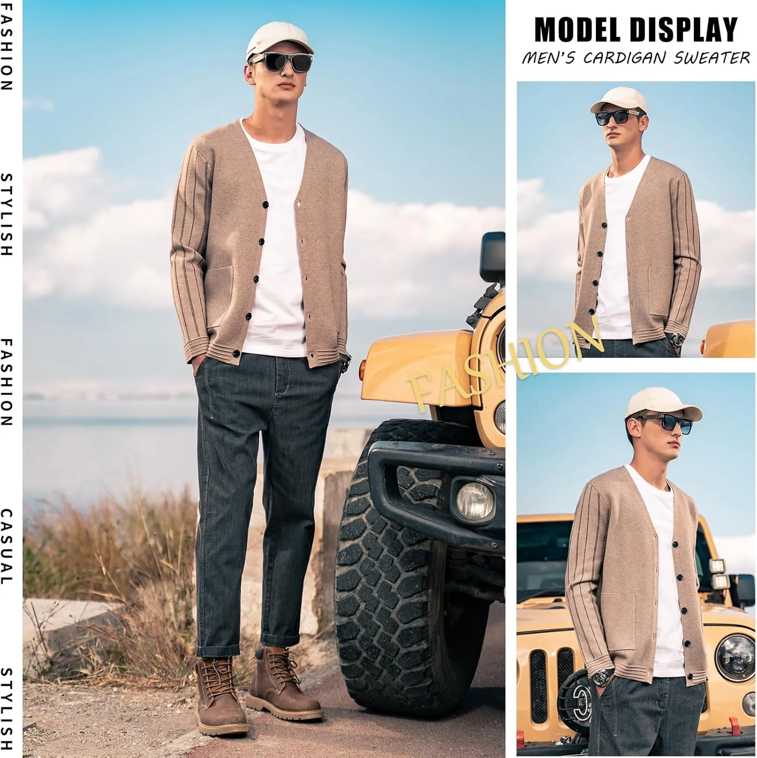 Men's Cardigan Wool Sweater Trend Cool Wool Sweater Men's Coat Spring and Autumn Knitted Sweater