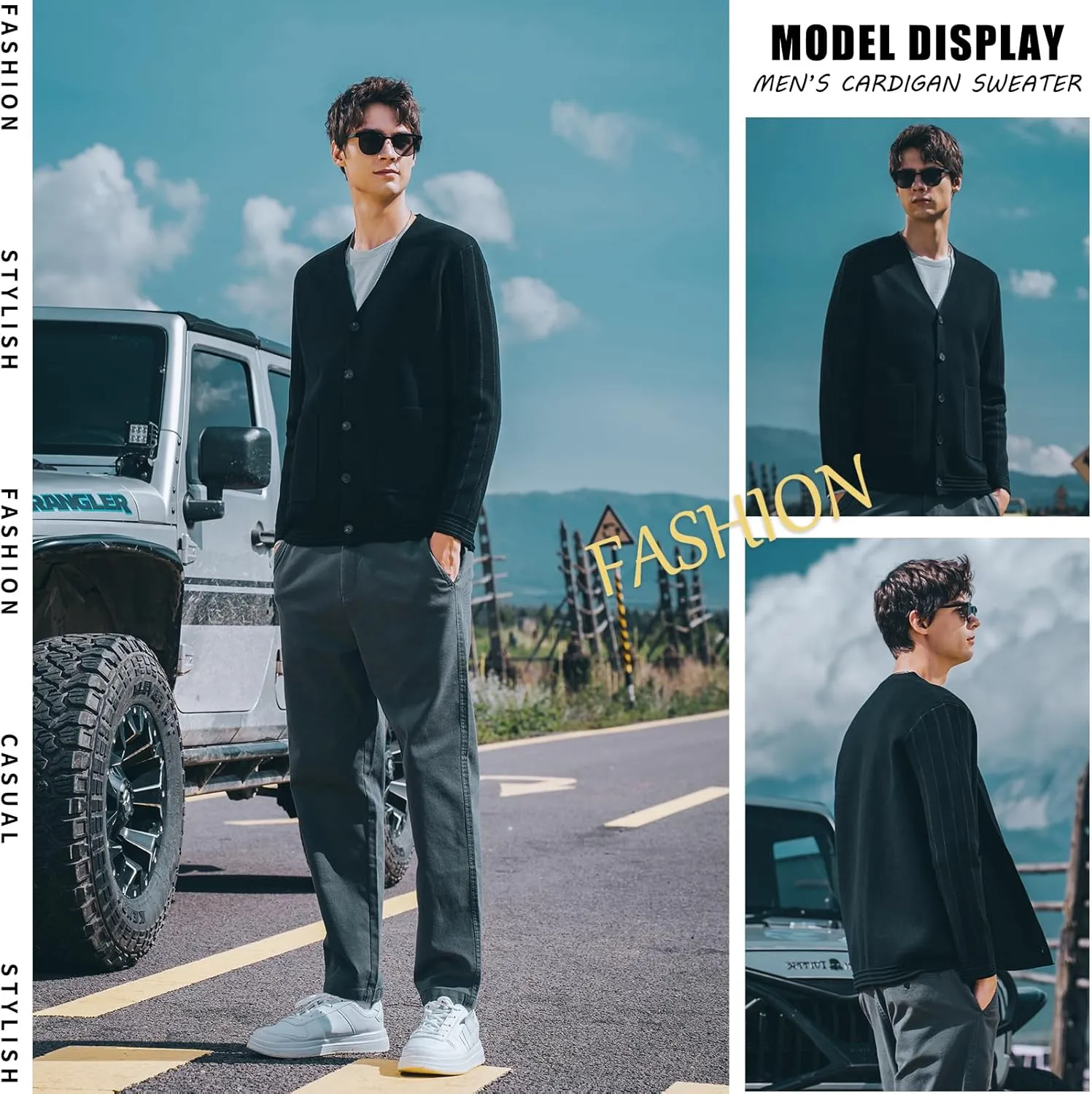 Men's Cardigan Wool Sweater Trend Cool Wool Sweater Men's Coat Spring and Autumn Knitted Sweater