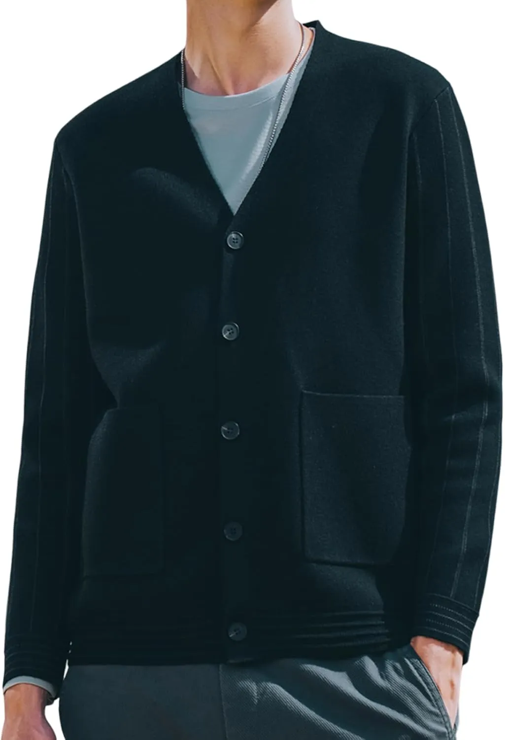Men's Cardigan Wool Sweater Trend Cool Wool Sweater Men's Coat Spring and Autumn Knitted Sweater