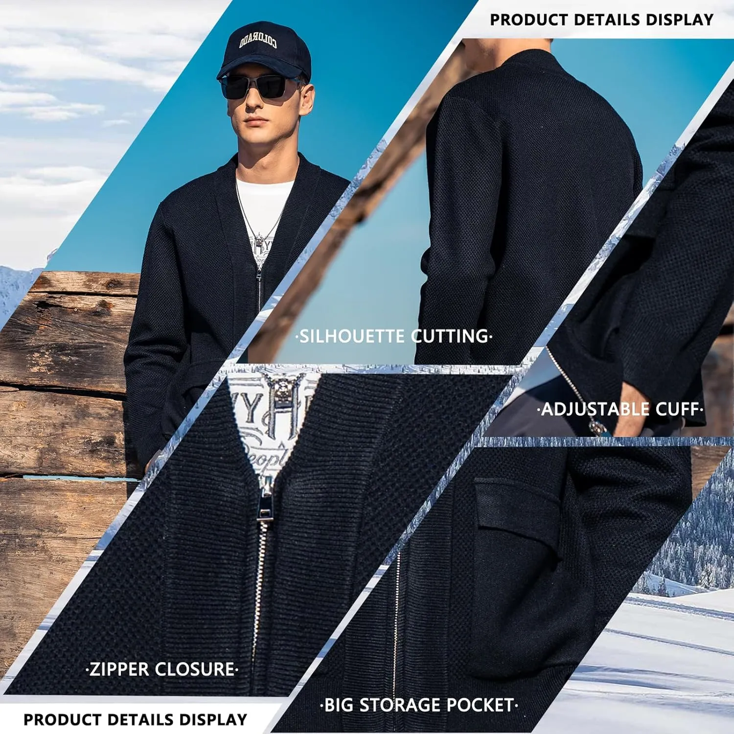 Men's Cardigan Wool Sweater Trend Cool Wool Sweater Men's Coat Spring and Autumn Knitted Sweater