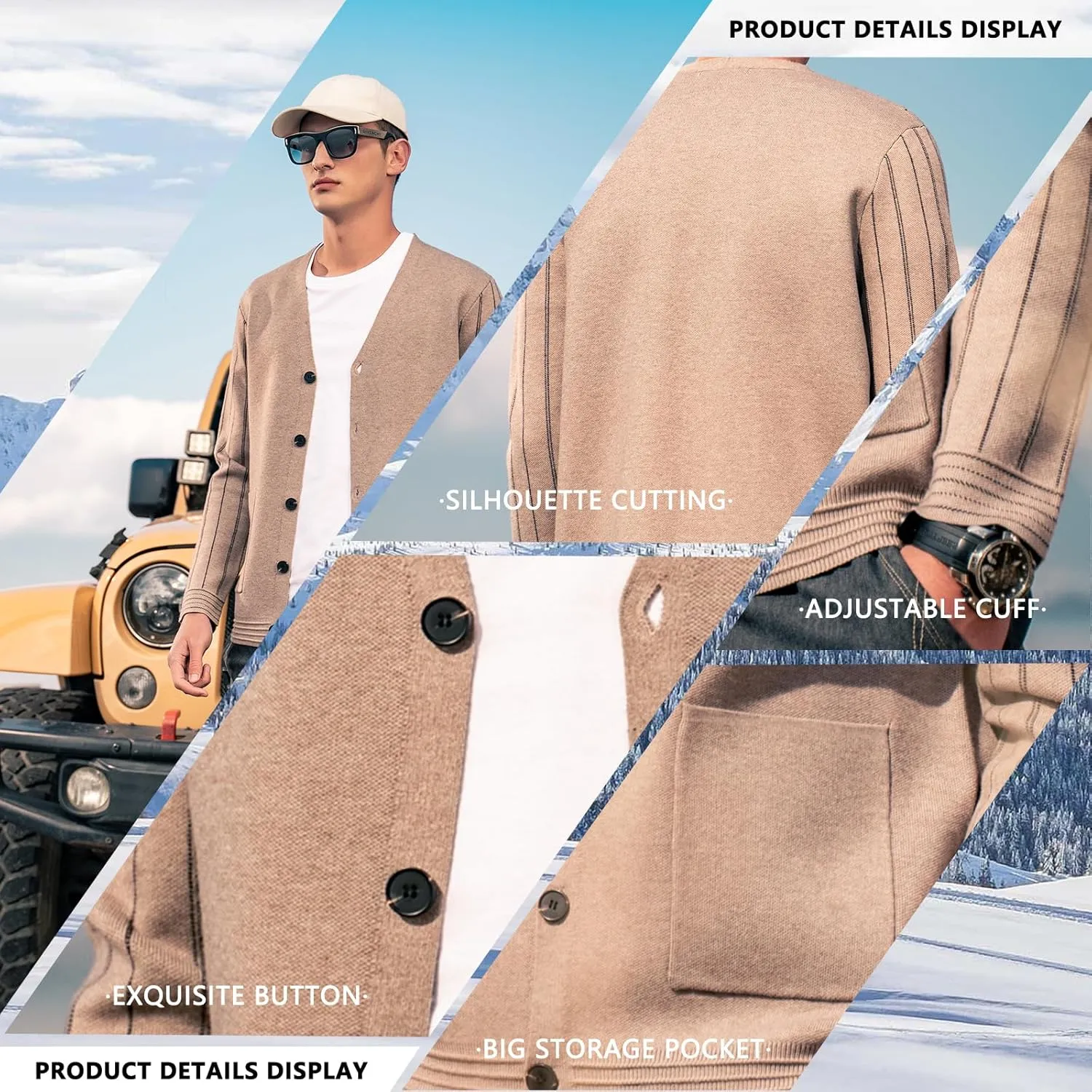 Men's Cardigan Wool Sweater Trend Cool Wool Sweater Men's Coat Spring and Autumn Knitted Sweater