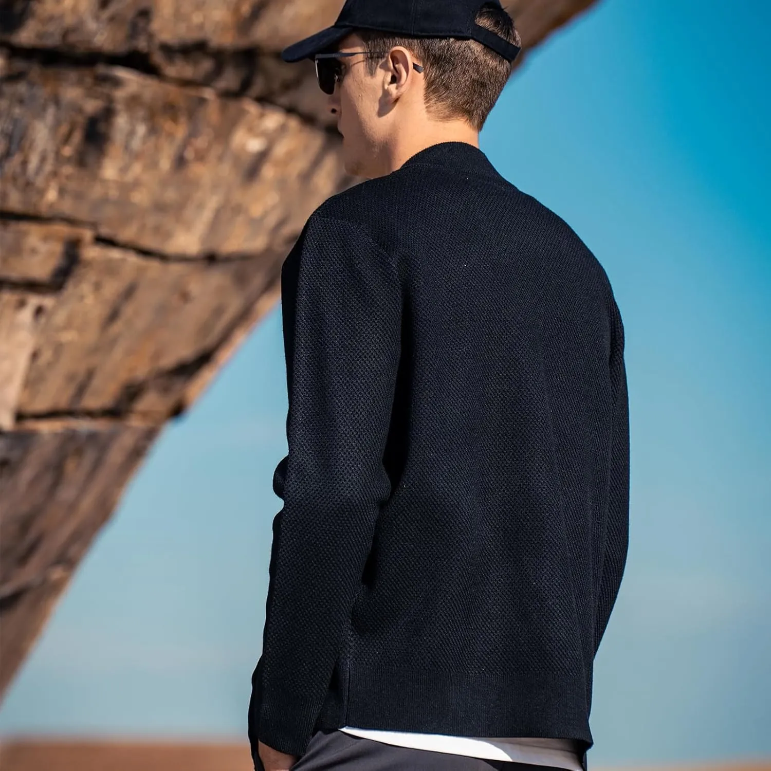Men's Cardigan Wool Sweater Trend Cool Wool Sweater Men's Coat Spring and Autumn Knitted Sweater