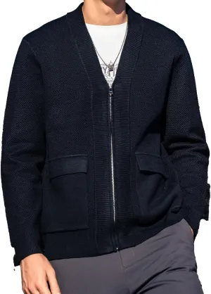 Men's Cardigan Wool Sweater Trend Cool Wool Sweater Men's Coat Spring and Autumn Knitted Sweater